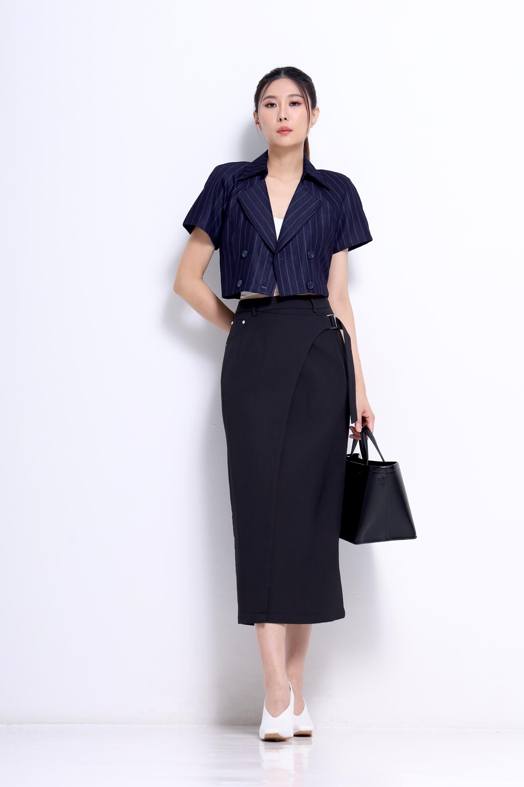CS1417 Urban Wrap Midi Skirt