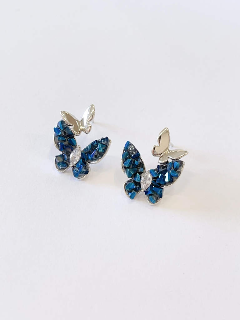 蝴蝶系列🦋神秘感锆石蝴蝶耳环