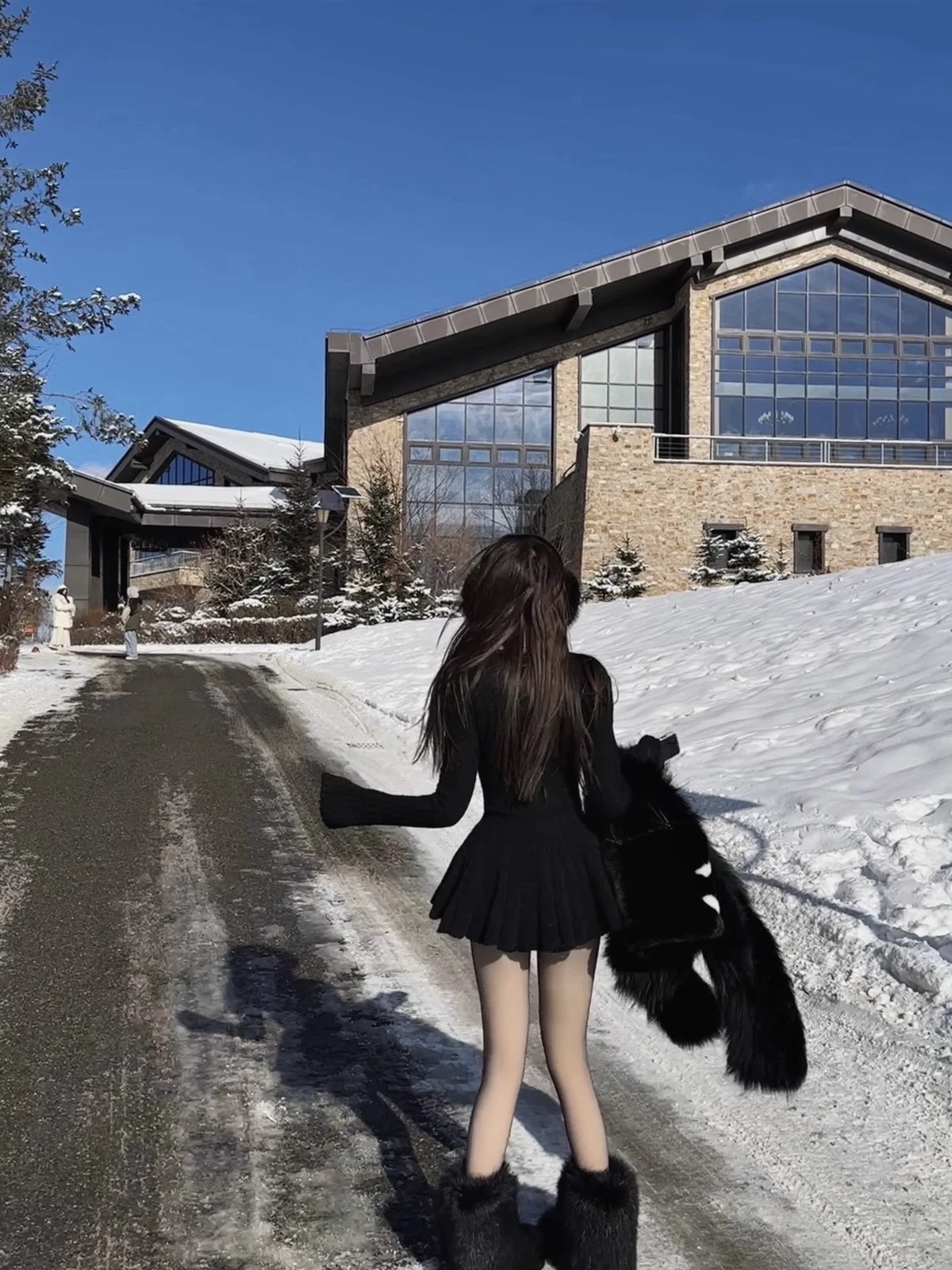 芭蕾风毛线蓬蓬裙高腰显瘦短裙纯欲性感蛋糕连衣裙女