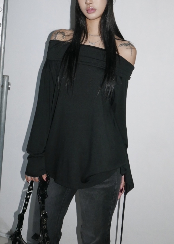 Off Shoulder Tie-Waist Long Sleeve