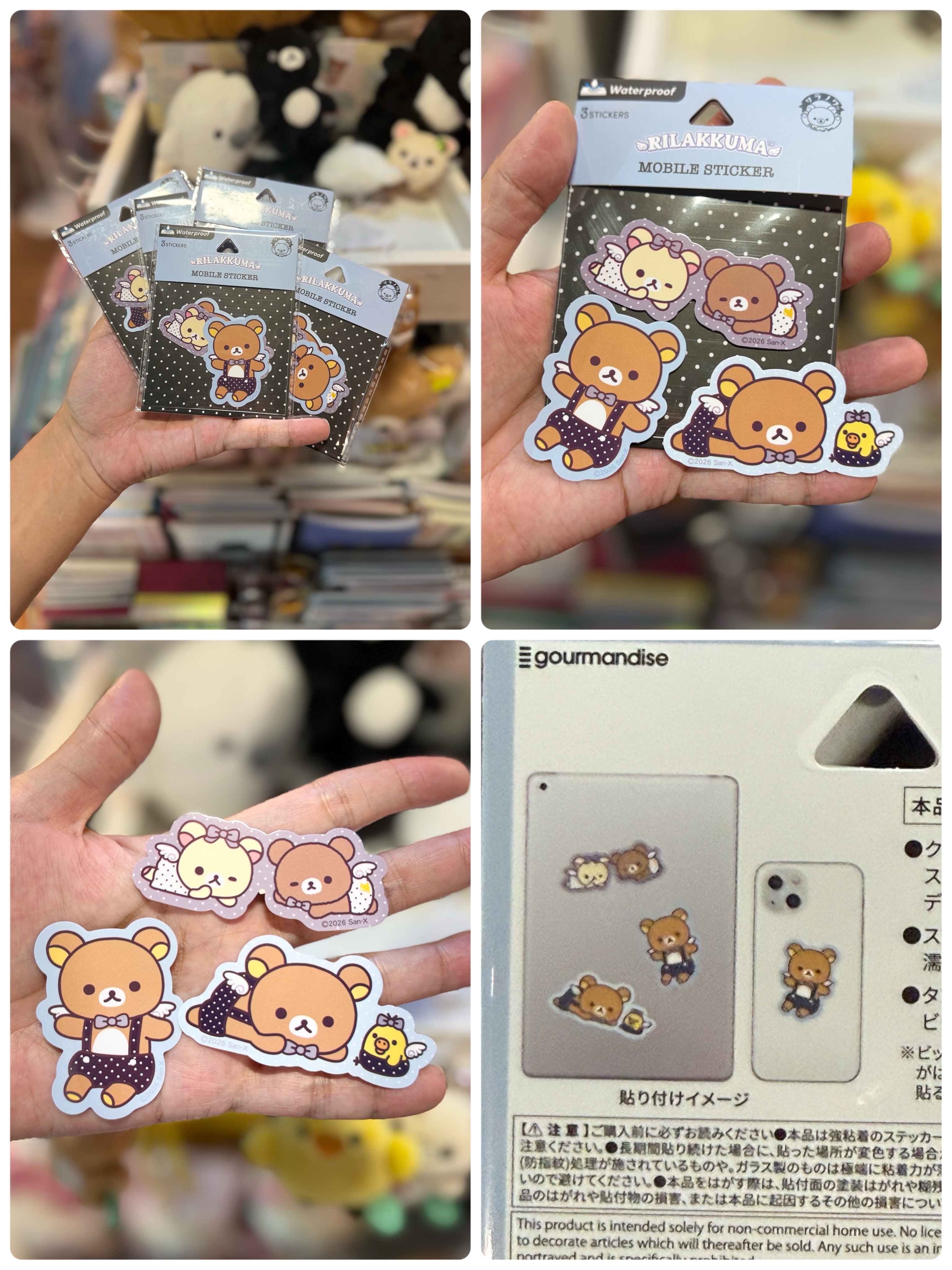 《現貨》全新日本黑白波點天使系列手機/平板電腦 貼紙（1套3張）