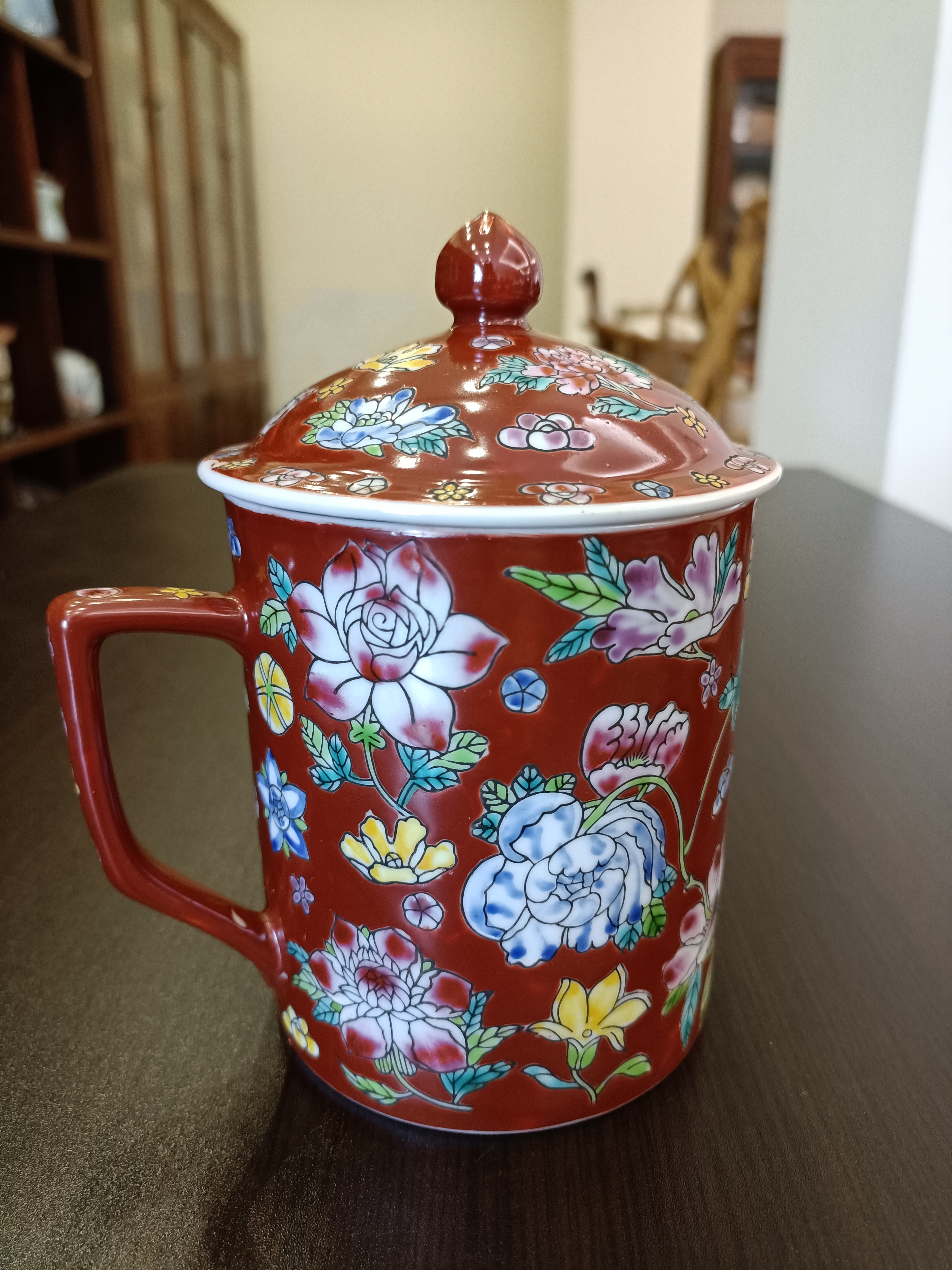 60-70 年代有耳蓋杯~老瓷~中國景德鎮附蓋~中國景德鎮-3