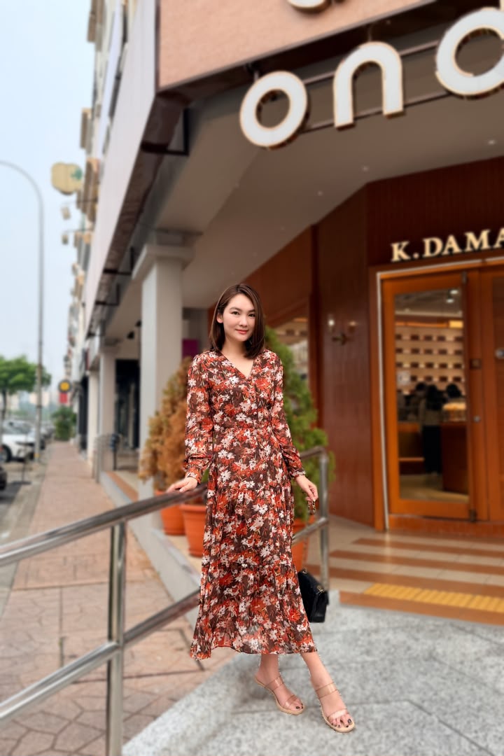 SS-Y682 FLORAL CHIFFON MAXI DRESS