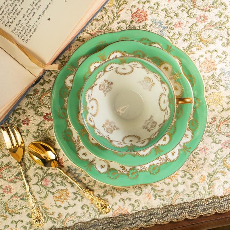 C.a.1939 - 1945 German Hutschenreuther Hohenberg Green Tea Set (MW112)