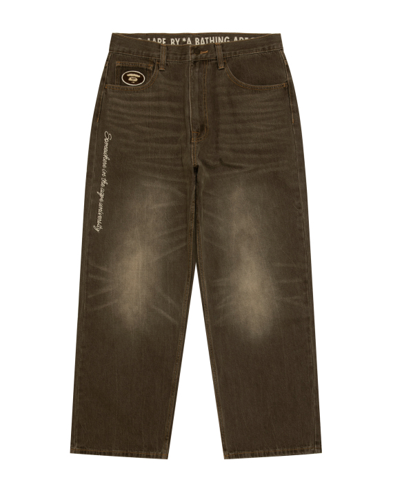 AAPE AAPEUNVS Moonface Embroidered Jeans (D653XAR)