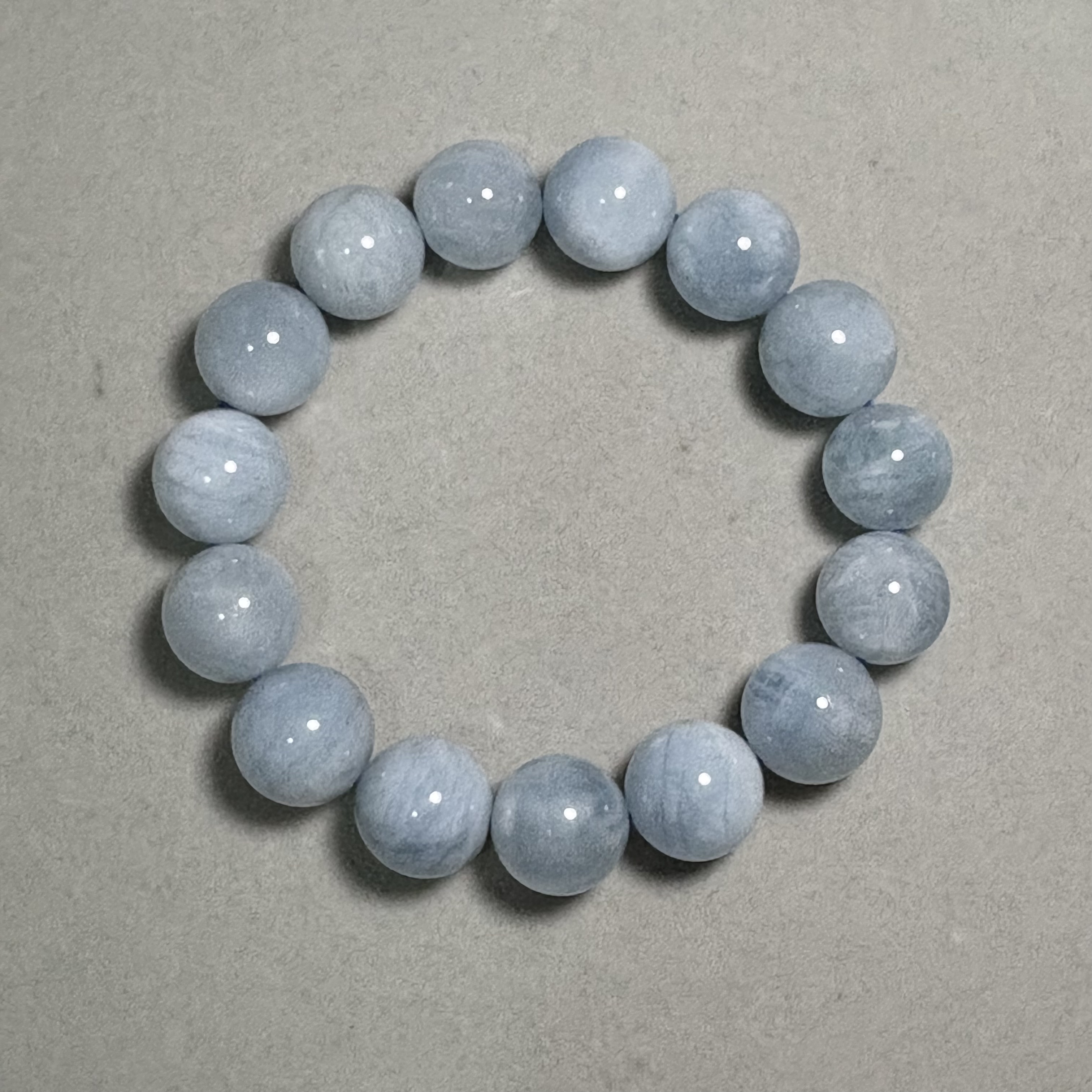 15mm海藍寶天然晶石手串No.4061