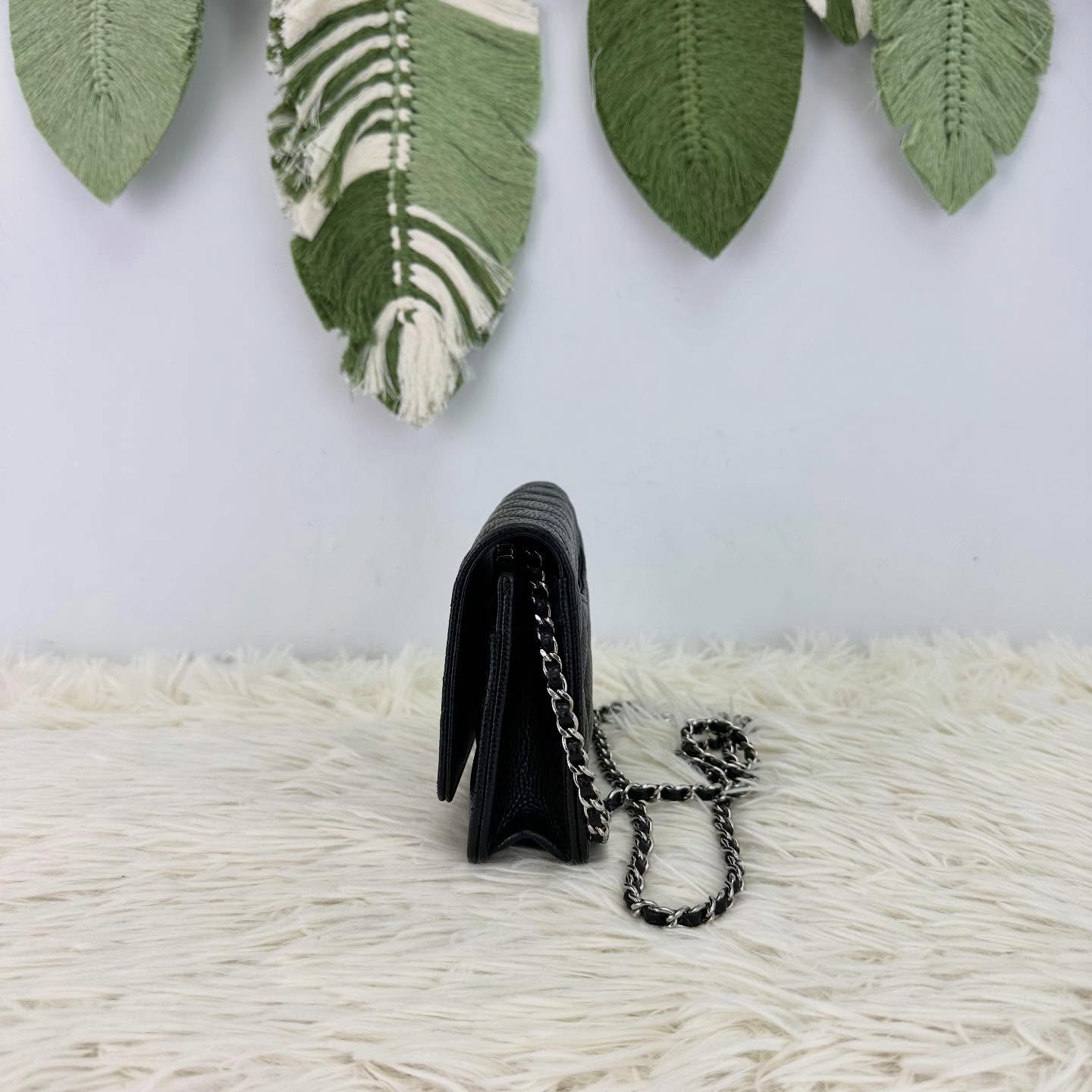 CHANEL 閑置品🌟 黑色銀扣荔枝皮WOC 2026年 全套有單🖤