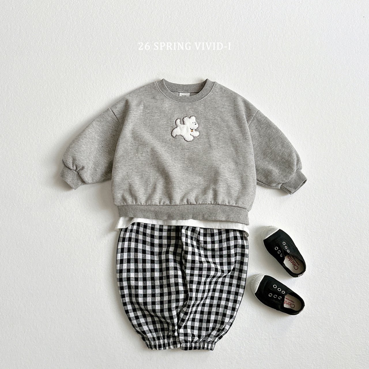 🌸預訂 韓國直送🌸🇰🇷VIVIDI三色動物刺繡貼花寬鬆衛衣