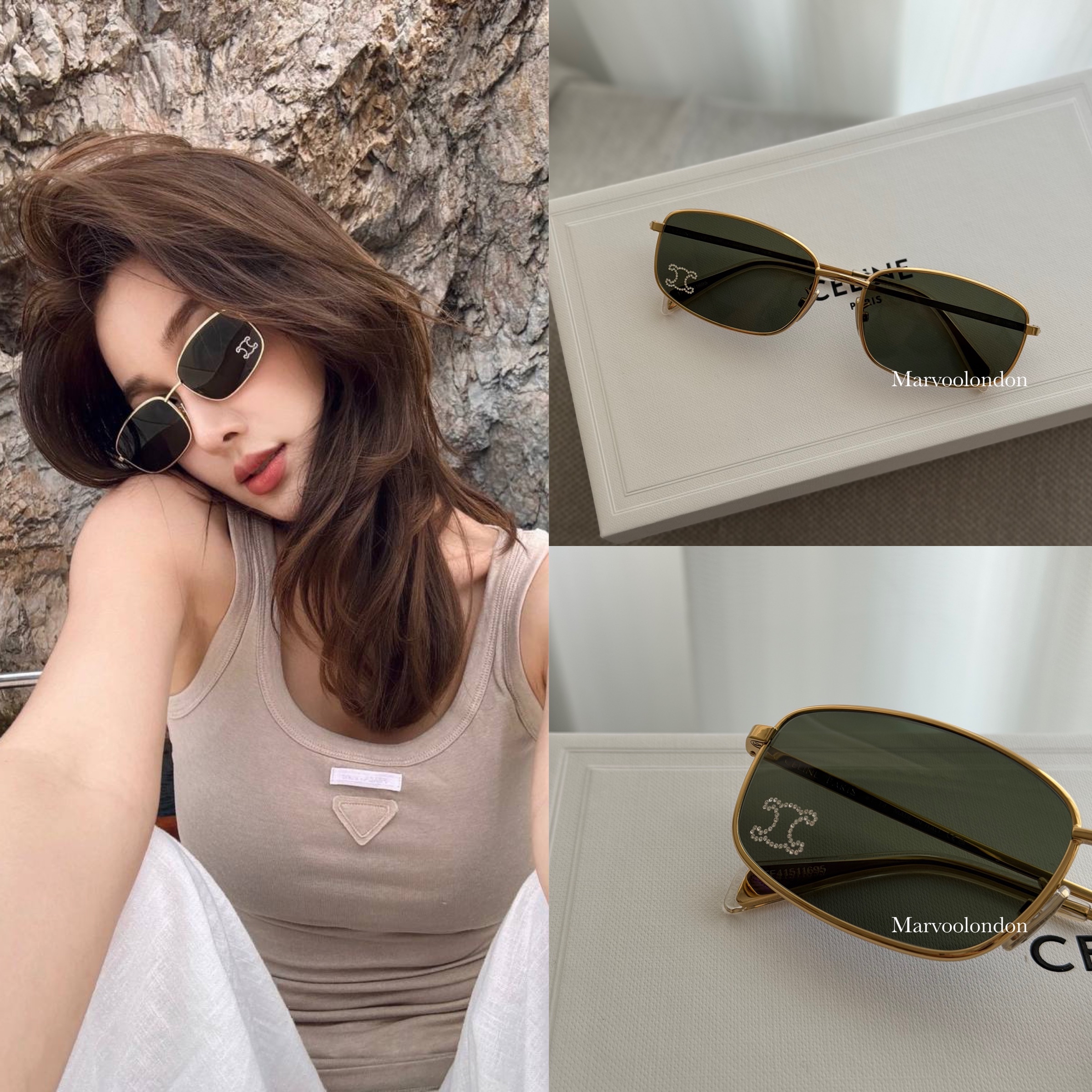 折扣✨訂貨📮Celine 閃石logo 金框太陽眼鏡可以影 OOTD ~ ✨