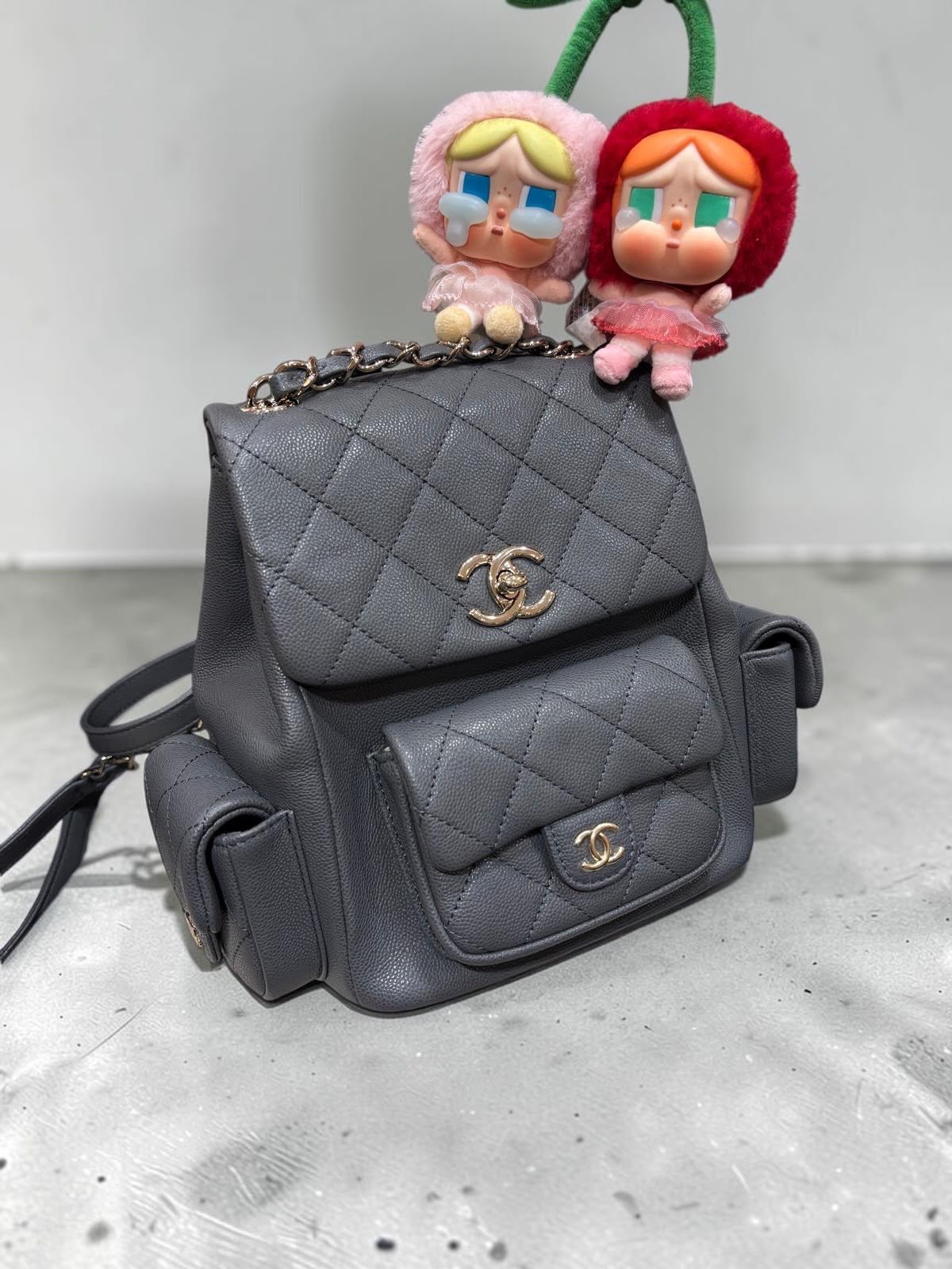 未使用品 Chanel Duma Backpack AS4398 灰色荔枝牛皮 100%Authentic, Unused未使用品 ✅晶片✅Dust bag✅Box
