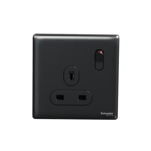 施耐德 Unica X 石墨灰 13A單蘇有掣 插座