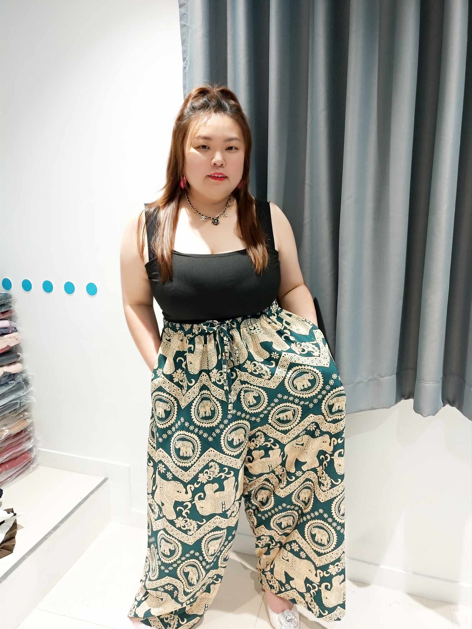 DOC11 超大碼大象图腾长裤