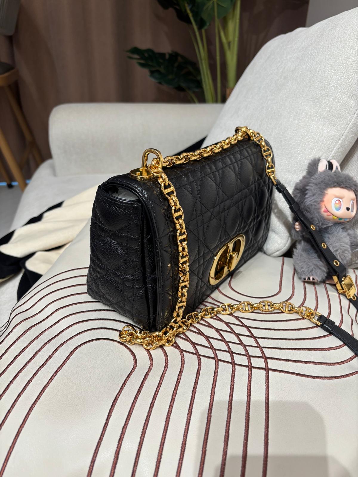 Dior Caro Medium Calfskin 100%Authentic, 95%New ✅Dust bag