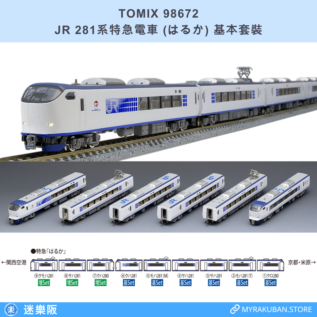TOMIX 98672 JR 281系特急電車 (はるか) 基本套裝