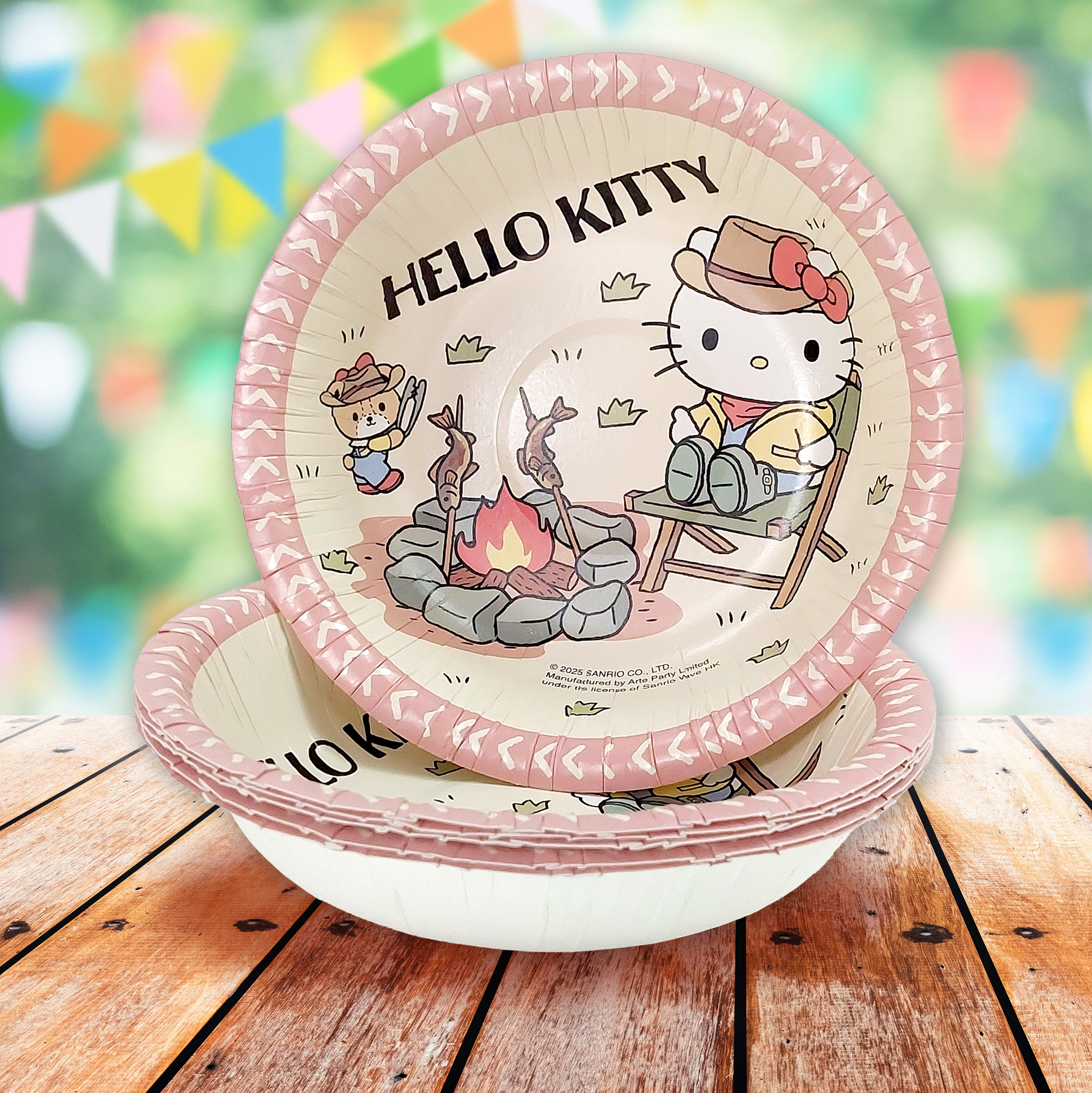 Hello Kitty Merry Go Picnic 16.5cm Paper Bowl  [Licensed by Sanrio]