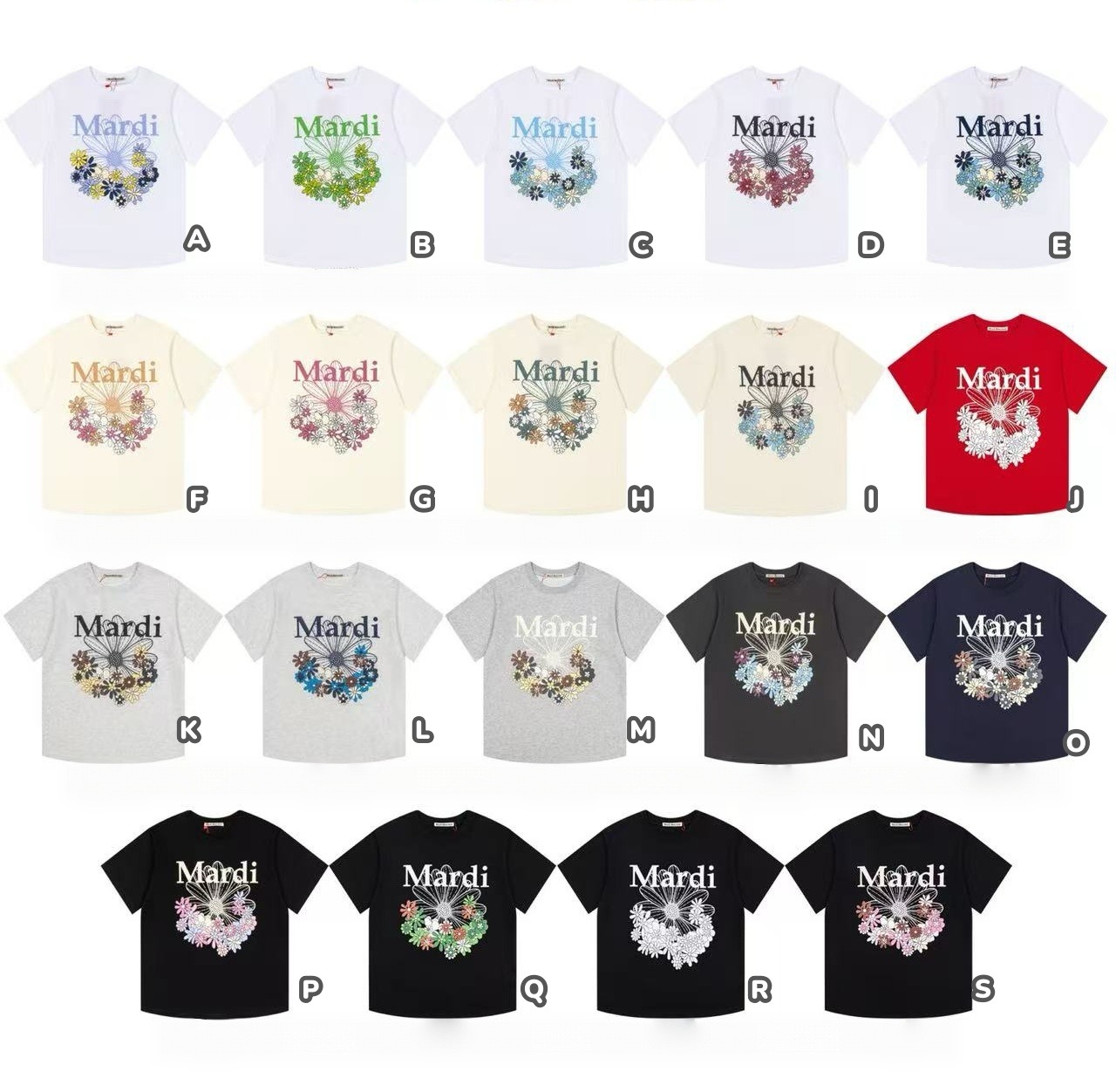 🇰🇷Mardi Mercredi JARDIN VVD Short-Sleeved T-Shirt 繽紛花園短袖Tee