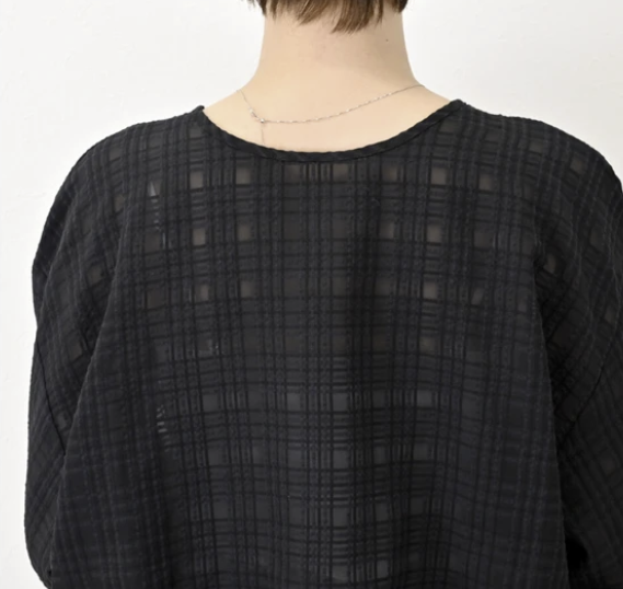 透視格紋前後兩穿上衣 - 2026 流行穿搭  長䄂襯衫 春夏時尚穿搭 柔軟舒適 優雅日常 易於配搭 日本直送   #JP-I-260034