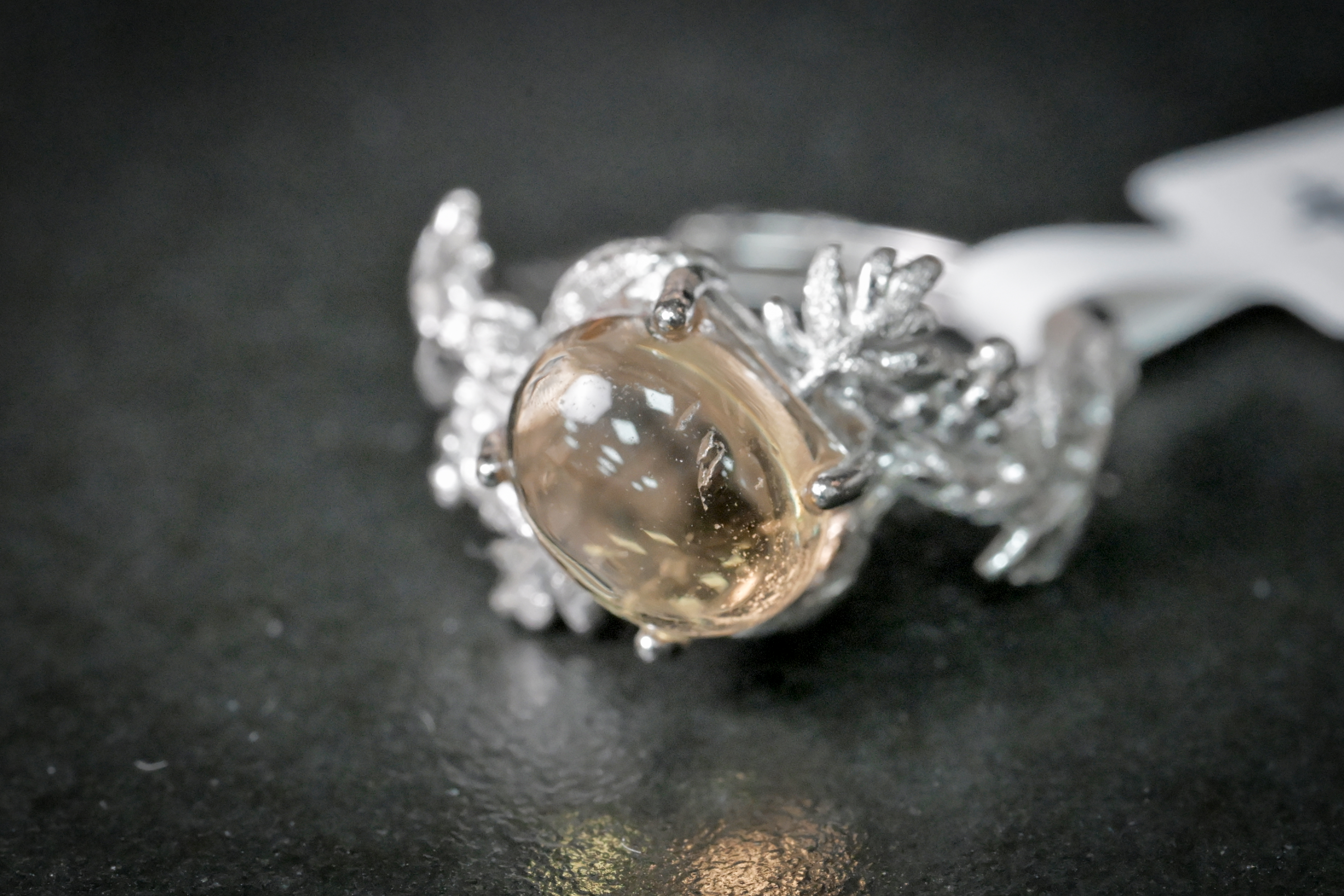 黃水晶純銀戒指 #023｜日信水晶 身心工房｜Yellow Citrine Sterling Silver Ring #023