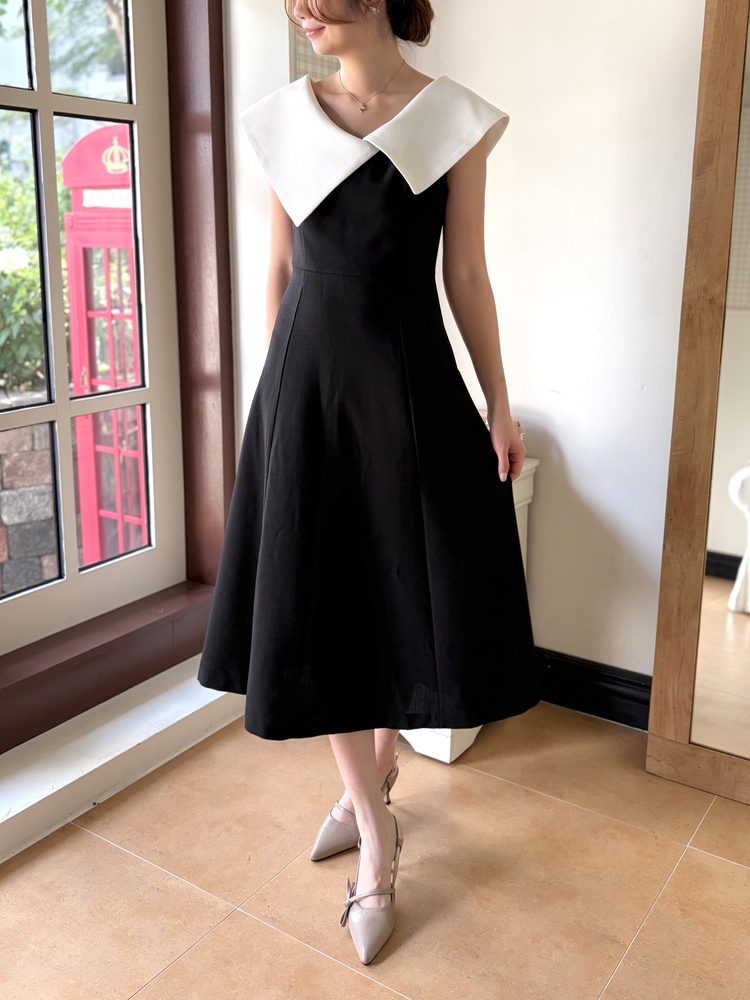 Celine Contrast Collar Dress