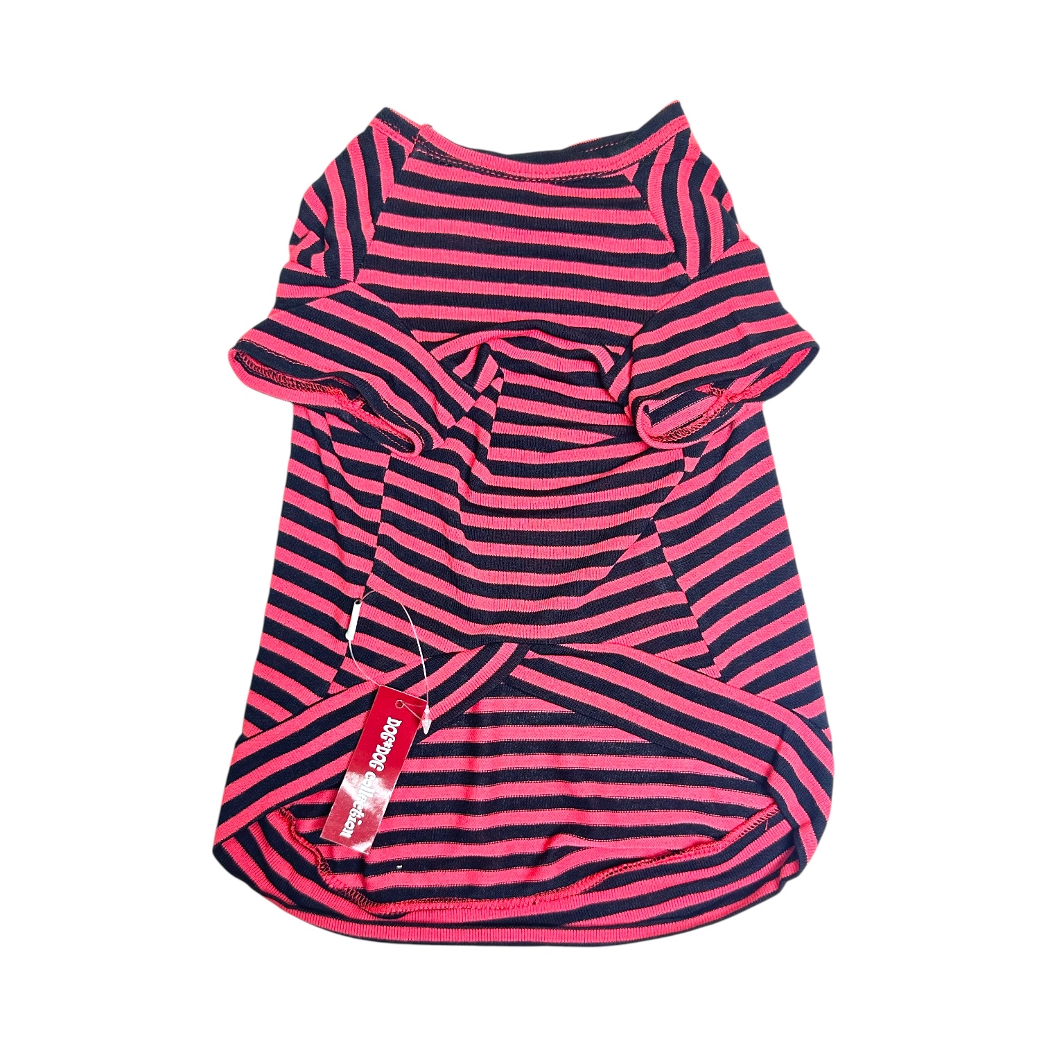 S585R 條子有袖TEE紅色Red