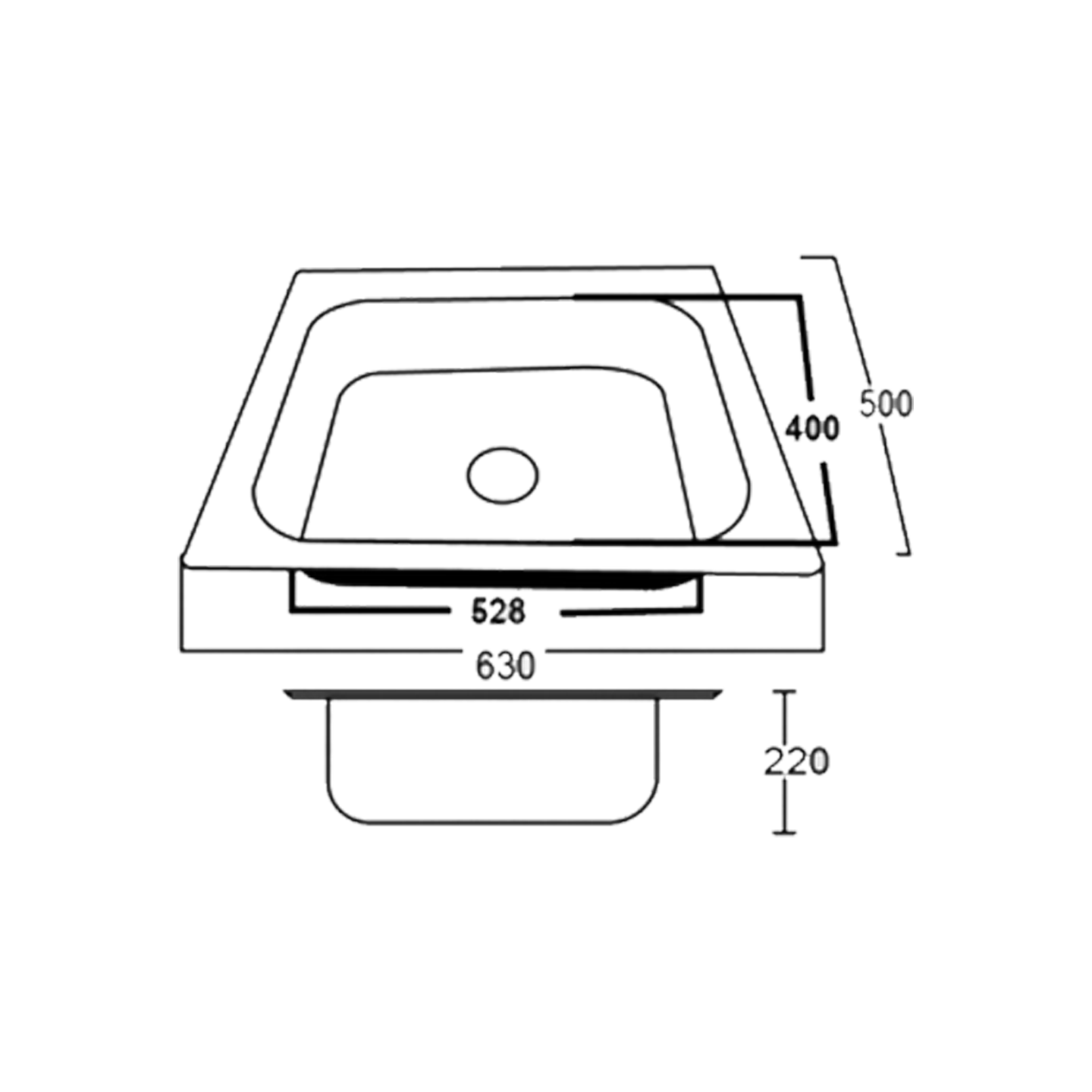 Rabico H/D Single Bowl Stainless Steel Sink (S6350#) WRS6350