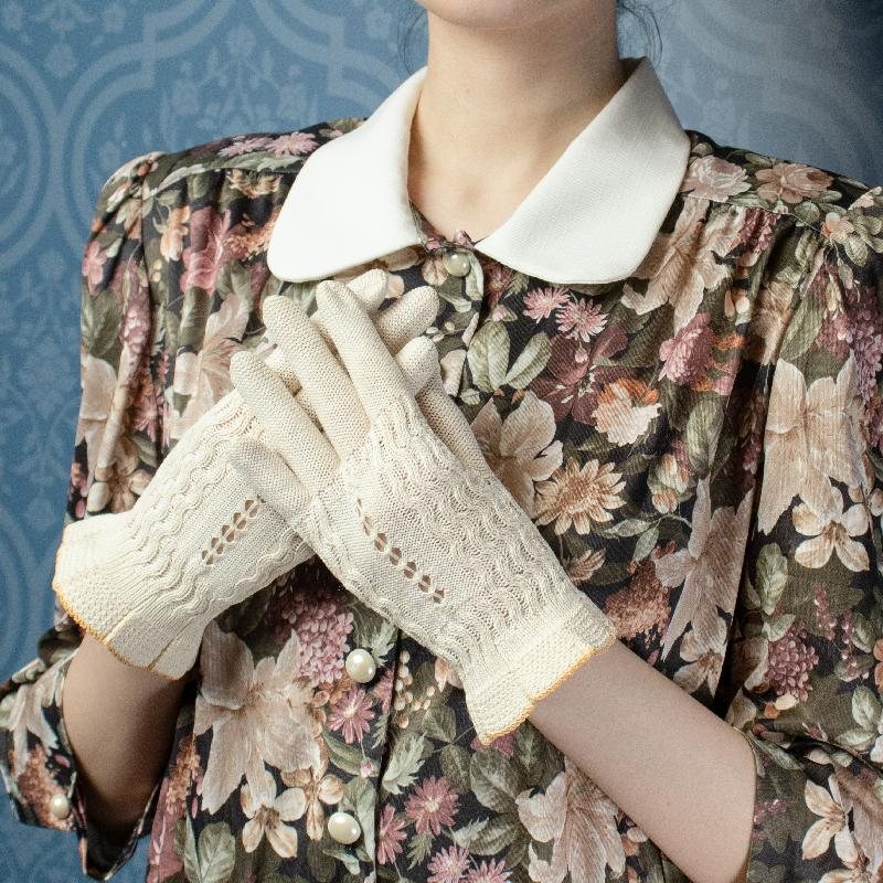 Vintage Crochet Wrist-Length Flare Driving Gloves (MT331)