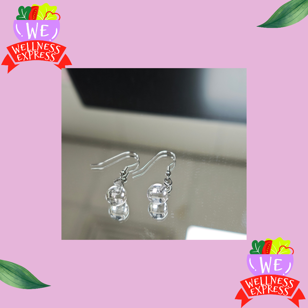 白水晶耳環 925銀/White crystal S925