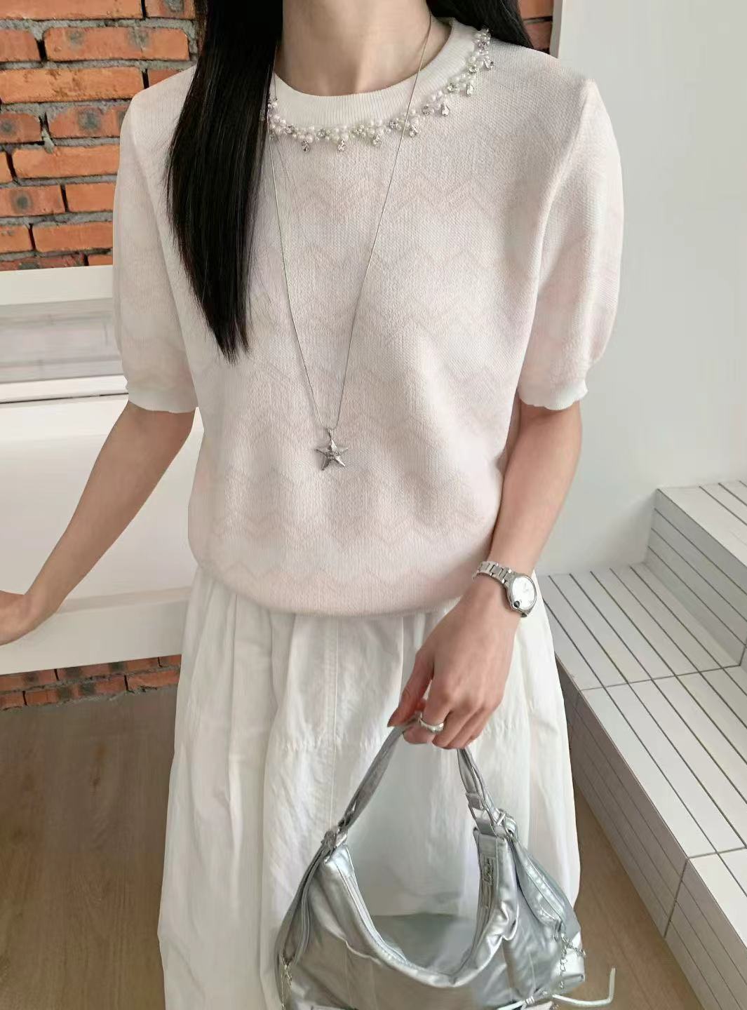 🌟高質針織料珠珠領top🌟