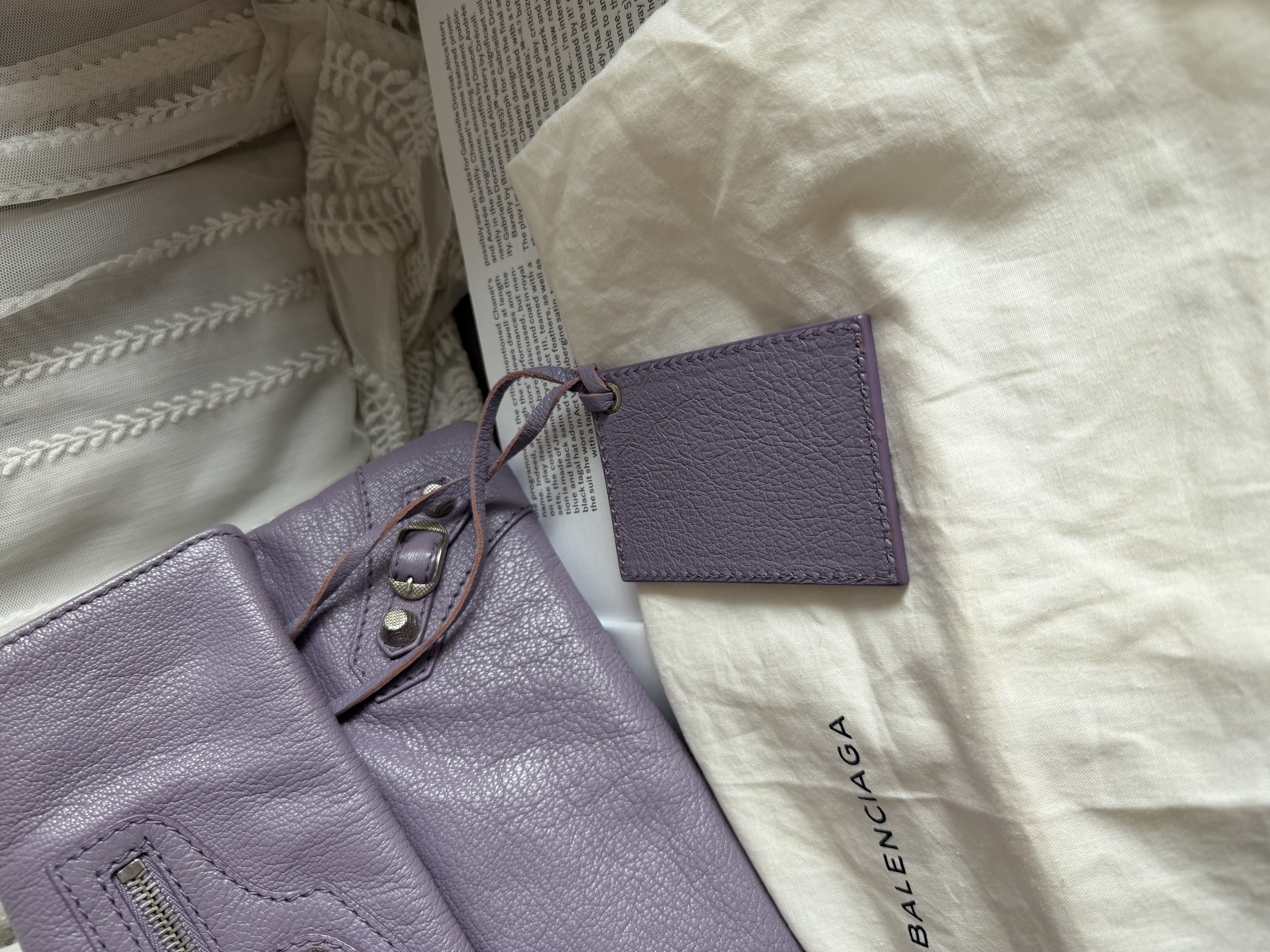 balenciaga lavender purple Lambskin Motocross Giant 12 silver Envelope Clutch Bag / bag 