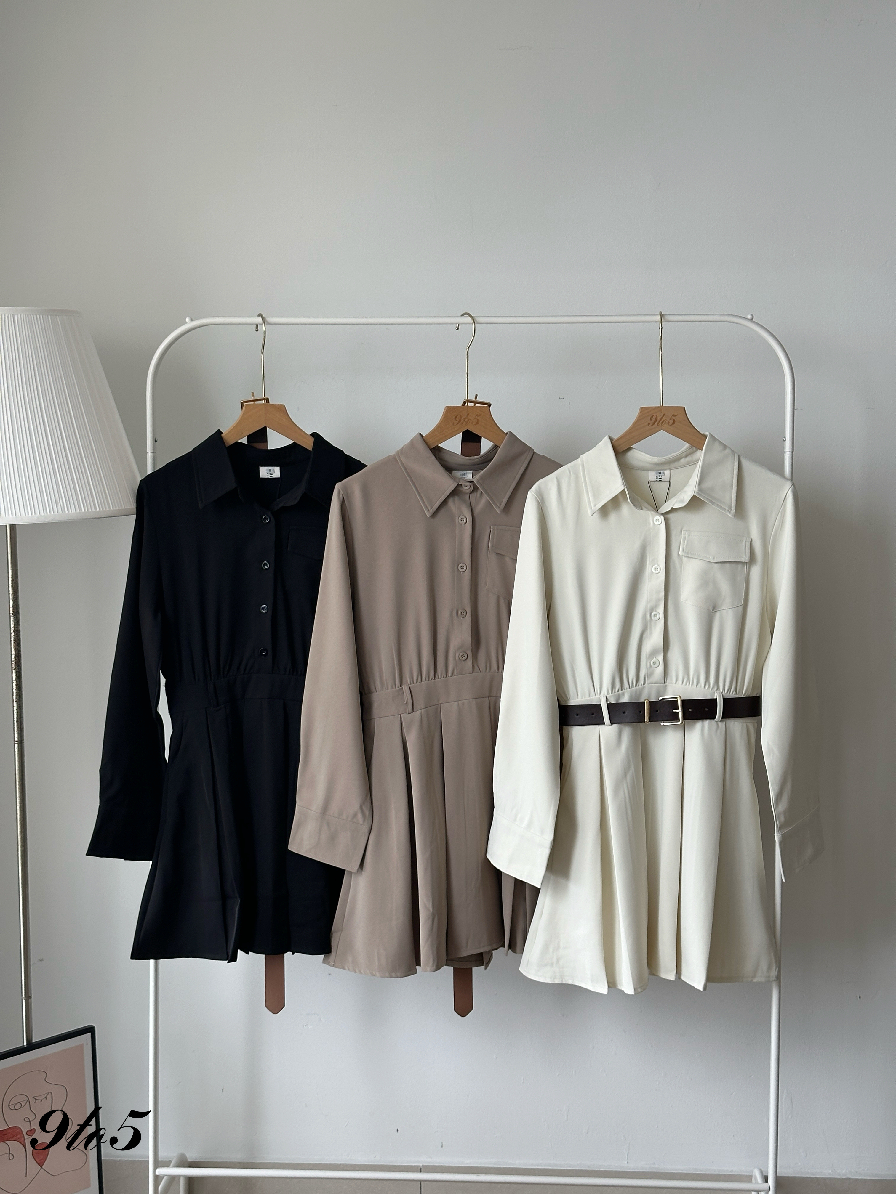 D2349 Long Sleeve Midi Dress - 3 Colors 