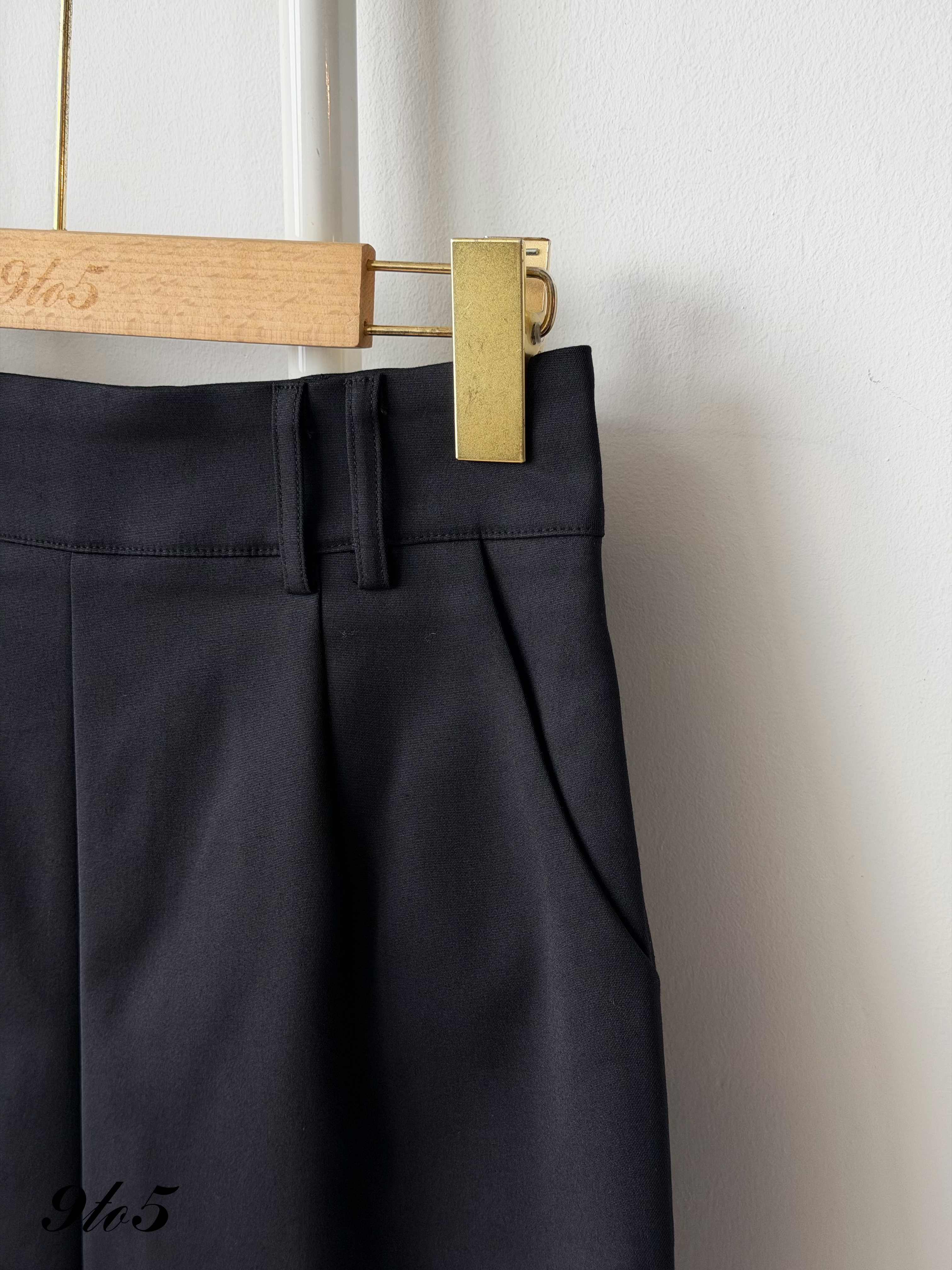 S2039 Front Slit Midi Pencil Skirt - Black & Brown