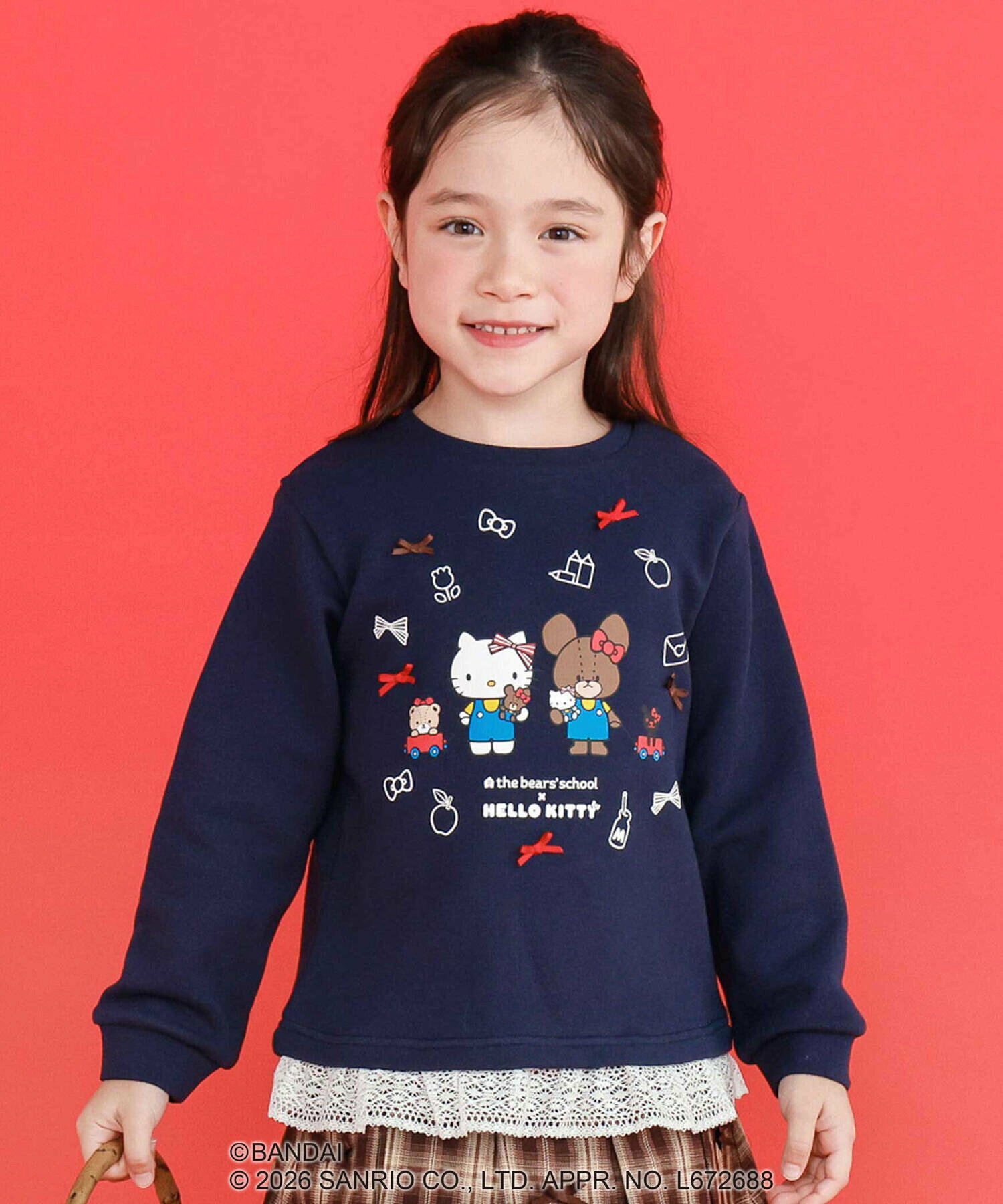 🆕【⭐訂購⭐】🌀 🇯🇵 日本直送 #Kitty x #theBearsSchool 蕾絲下擺 抓絨衛衣［2款選］🌀 [ELJA-0035][261103]