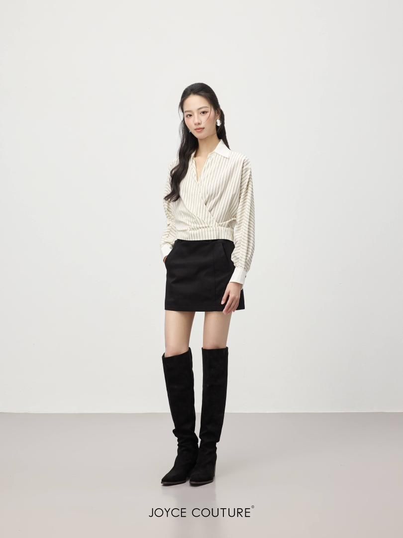 V领设计衬衫上衣 T0751