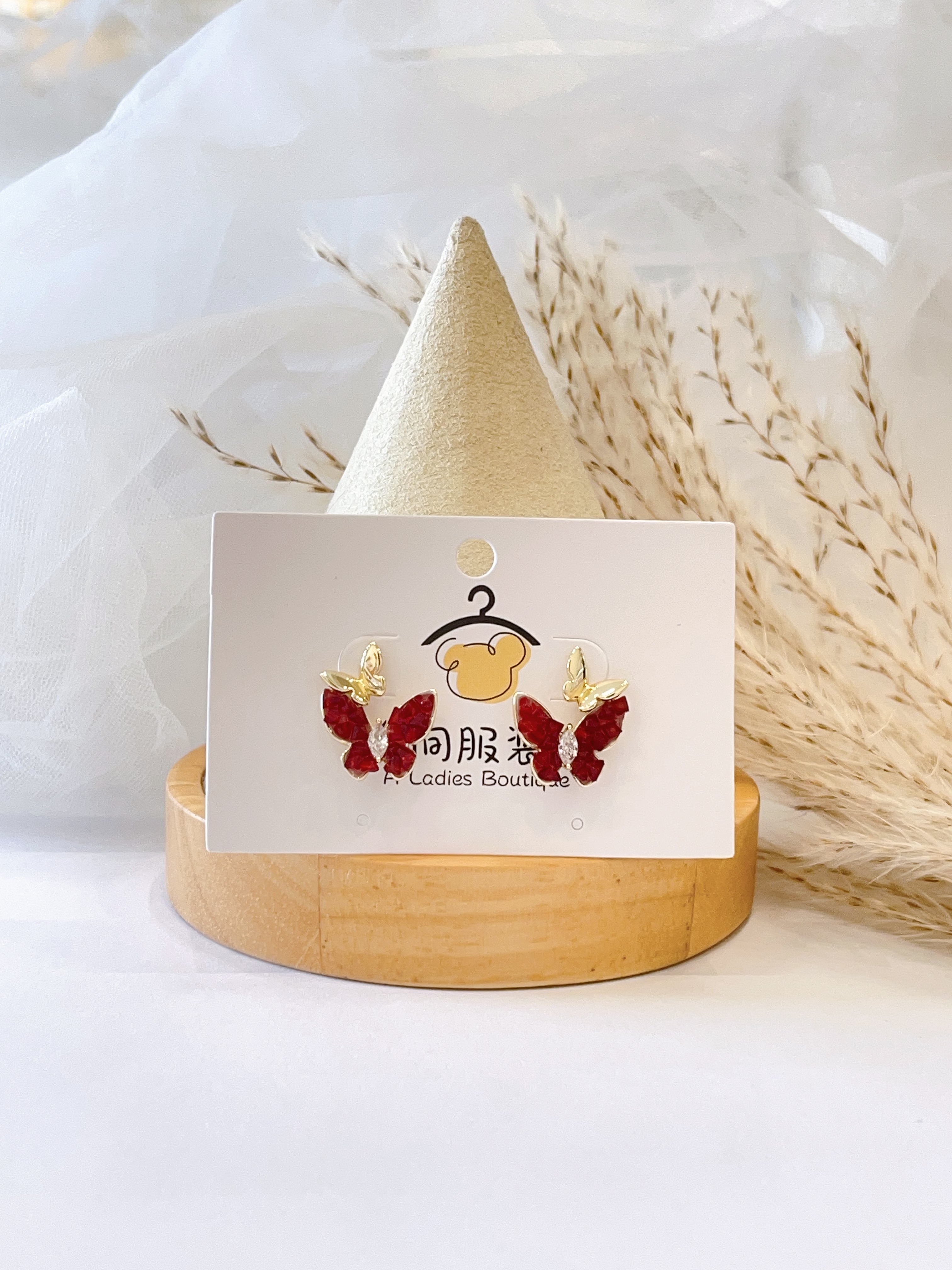 蝴蝶系列🦋神秘感锆石蝴蝶耳环