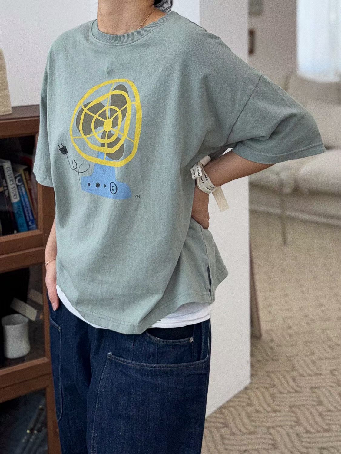 YA OS 復古風扇tee