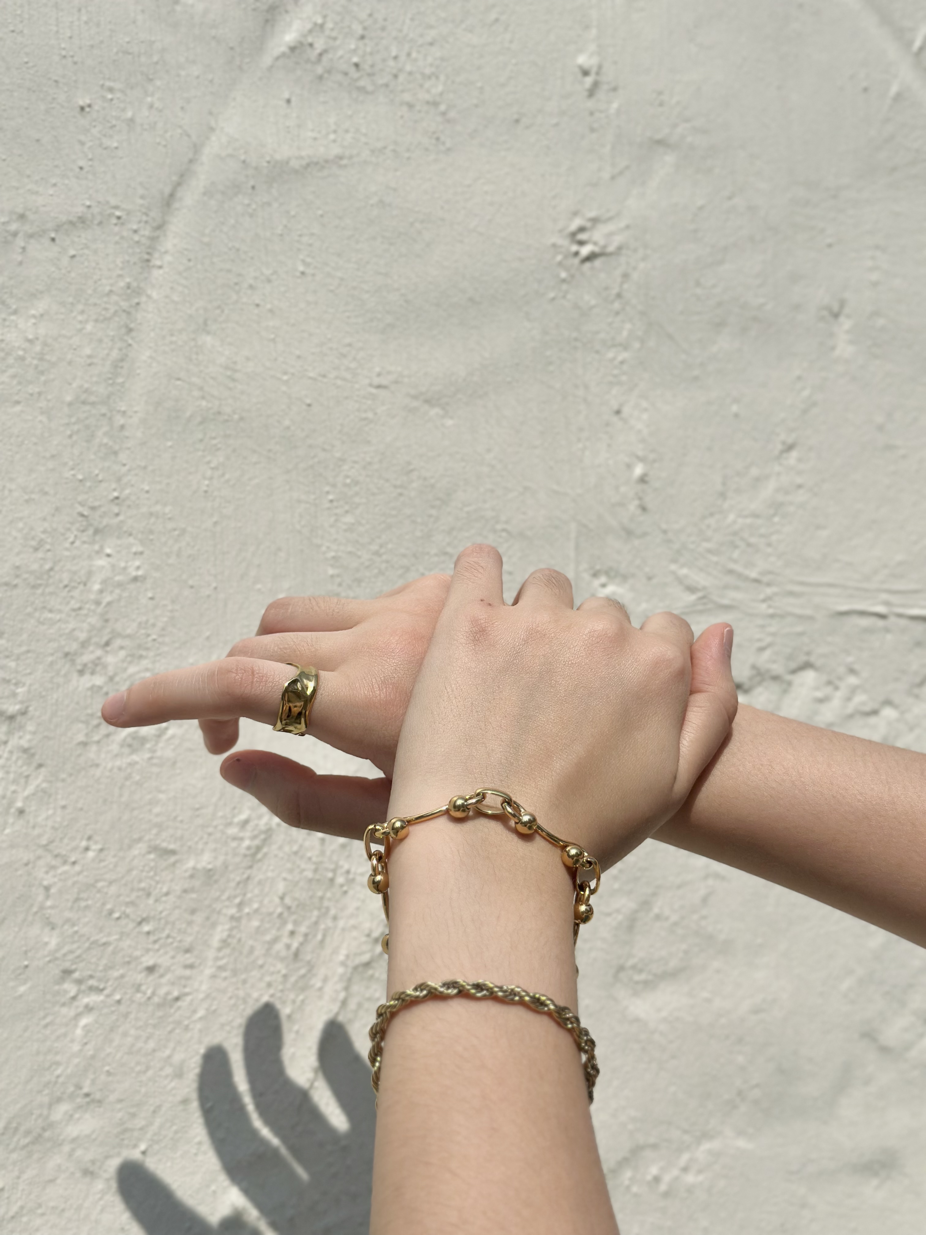 Gold beads stainless bracelet