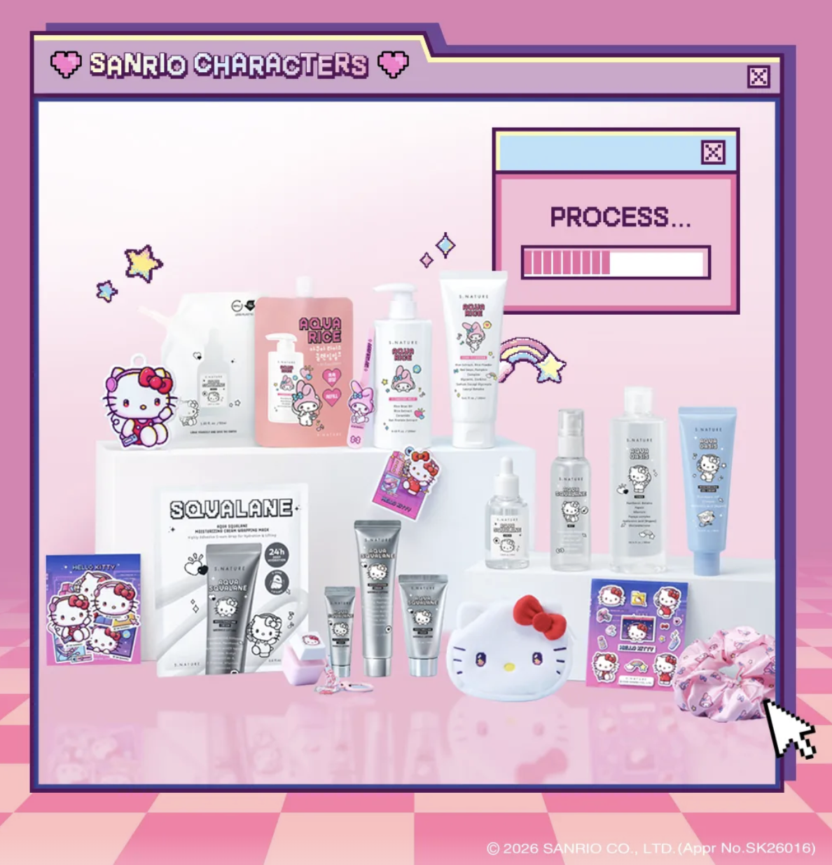  韓國 S.NATURE X Sanrio 角鯊烷 提拉 保濕面膜 +送貼紙｜Aqua Squalane Moisturizing Cream Wrapping Mask