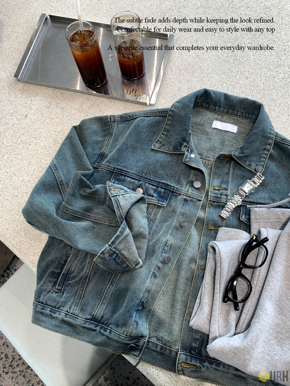 【100%保證韓國直送】復古水洗微短版挺闊牛仔夾克 🧥 [4 color] RL114820