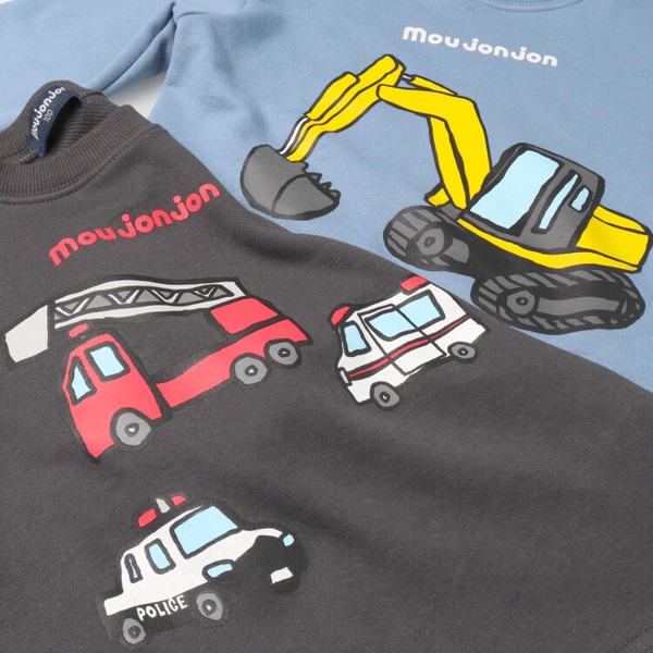 🆕【⭐訂購⭐】 🇯🇵日本直送🌀 手繪風工作車輛印花 抓絨衛衣［2款選］🌀[ELBA-0064][260307]