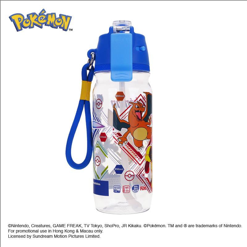 Pokemon 650ml BPA BPS Free Water Bottle w/ Sip & Mist Spray  噴霧啜飲二合一水樽膠水樽