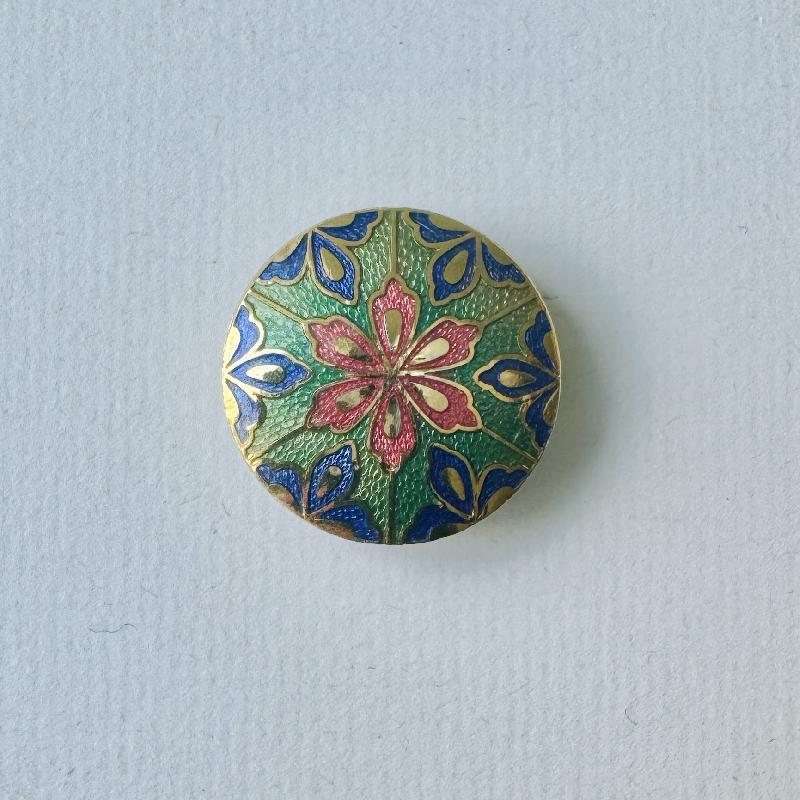 Vintage 1980s NONY New York Cloisonné Enamel Button Cover/ Button Clip (MT2095)