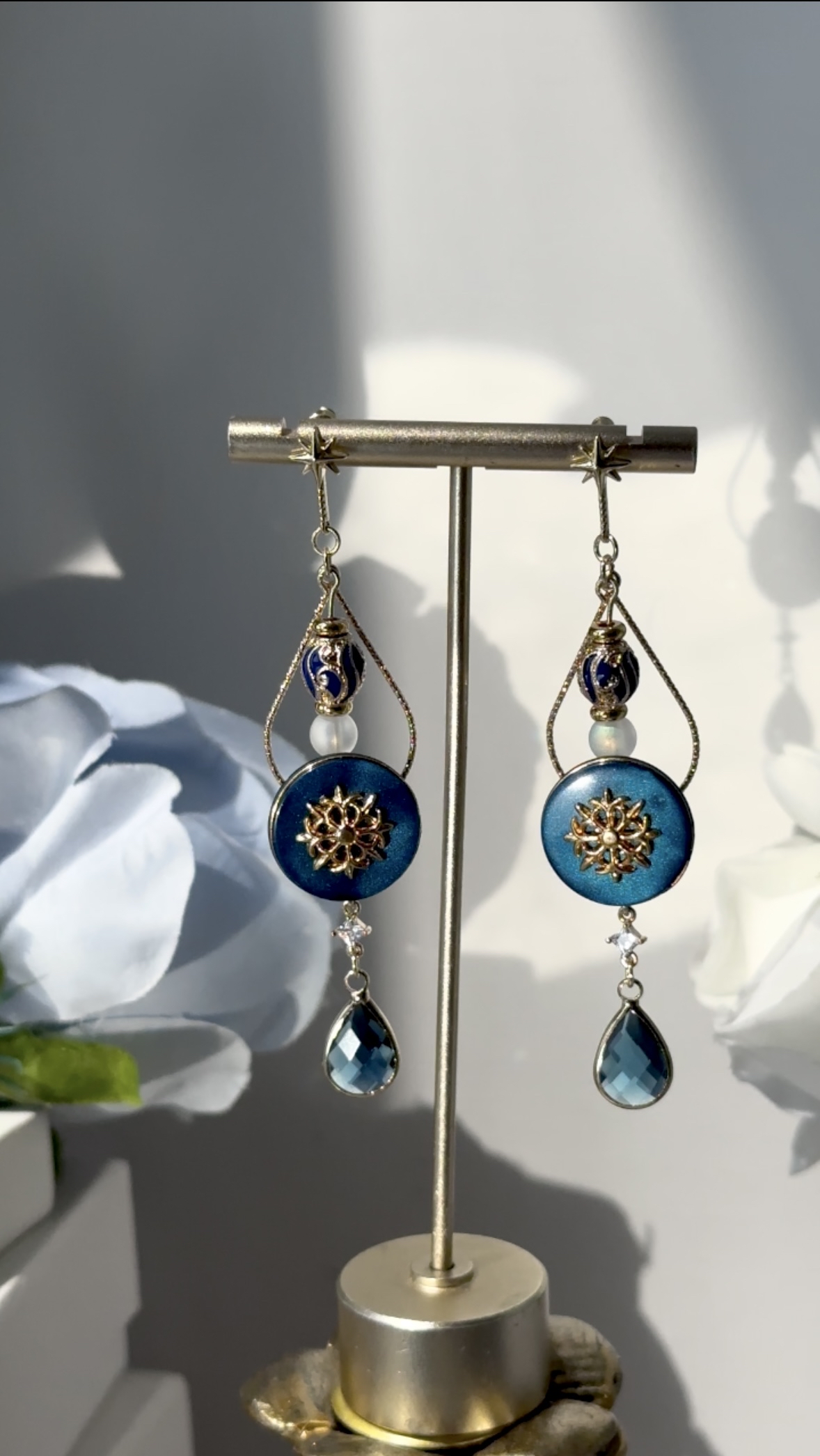 錦繡藍珠日本鈕扣耳環🇯🇵