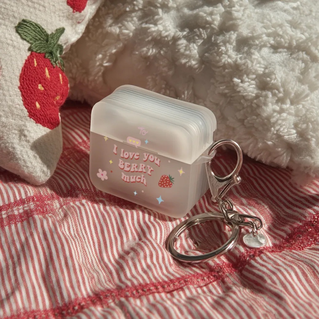 【 I love you Berry much! 】磨砂半透明方盒AirPods Case