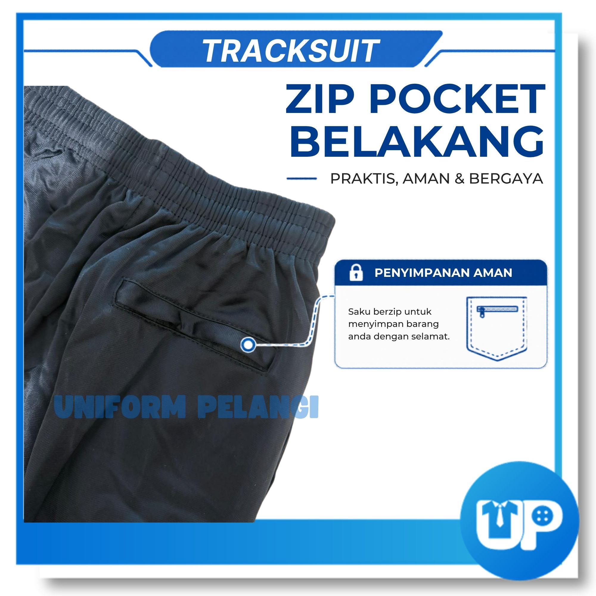 Tracksuit Seluar Sukan Sekolah Pra Kanak-Kanak Lelaki Perempuan Hitam Biru Elastic Kaki Cekak Getah
