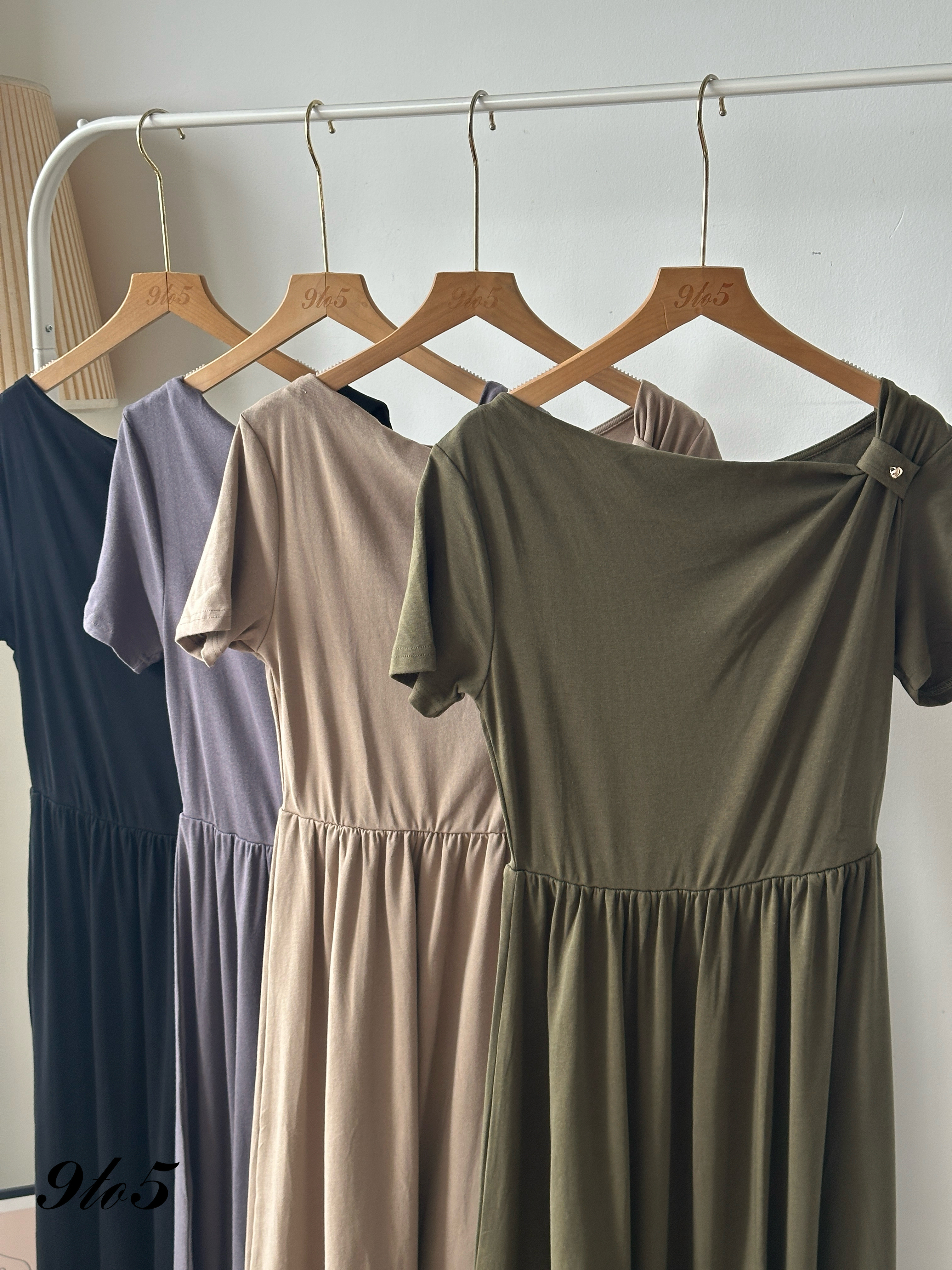 D2341 One-Shoulder Dress - 4 Colors 