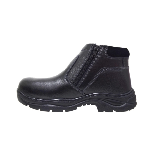 HAMMER KING HK 13031 Men Women Unisex and Genuine Leather Safety Zipper Boots Steel Toe Steel Plate Kasut Keselamatan