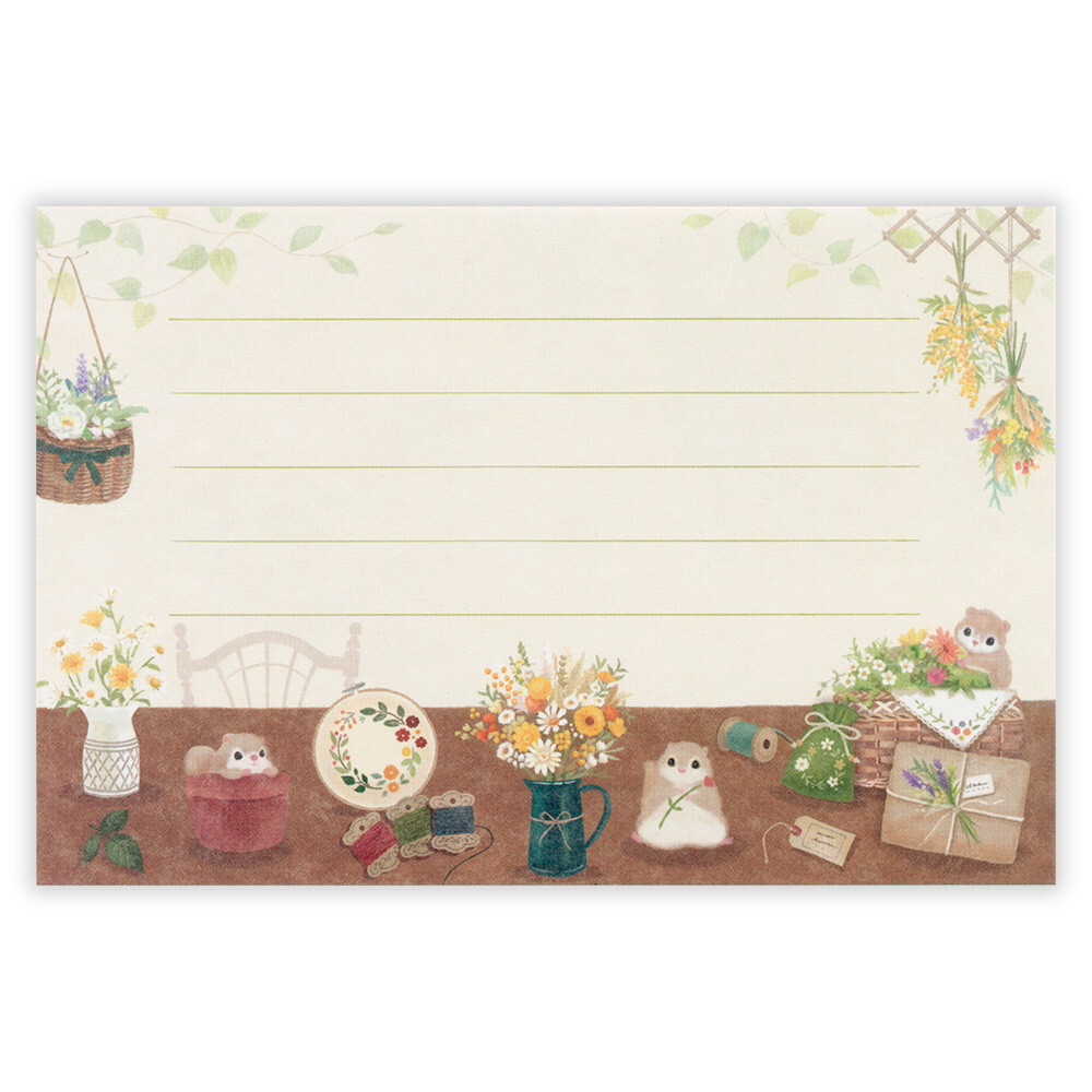NB - 信紙套裝 (綠色飛鼠花店款)
