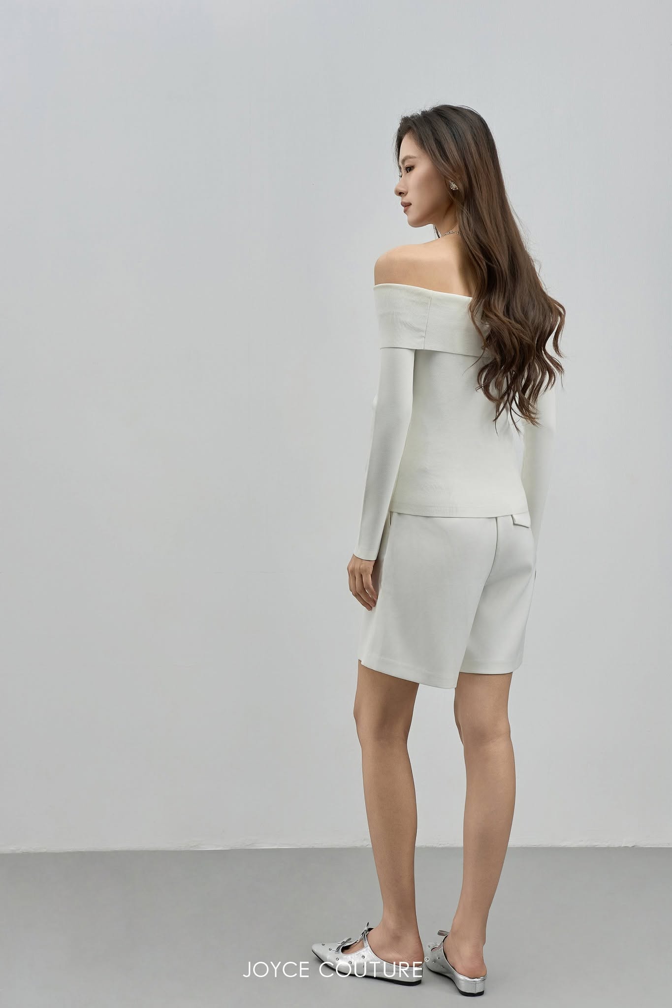 一字肩长袖上衣 T0697