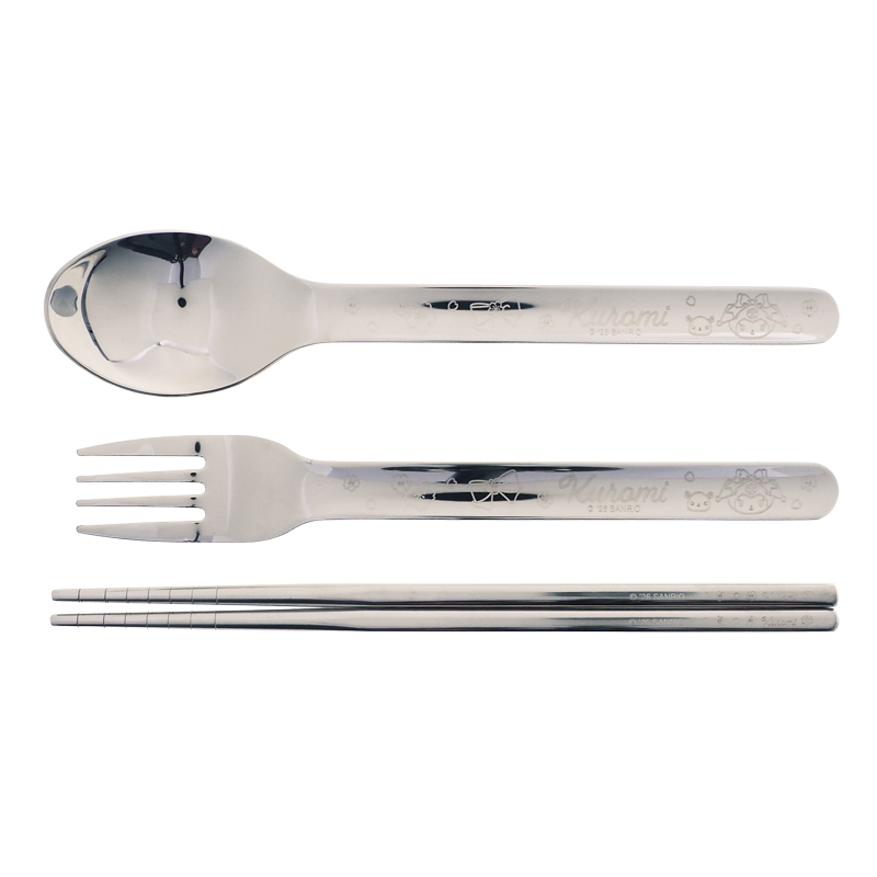 Kuromi Stainless Steel Cutlery Set 餐具連收納盒