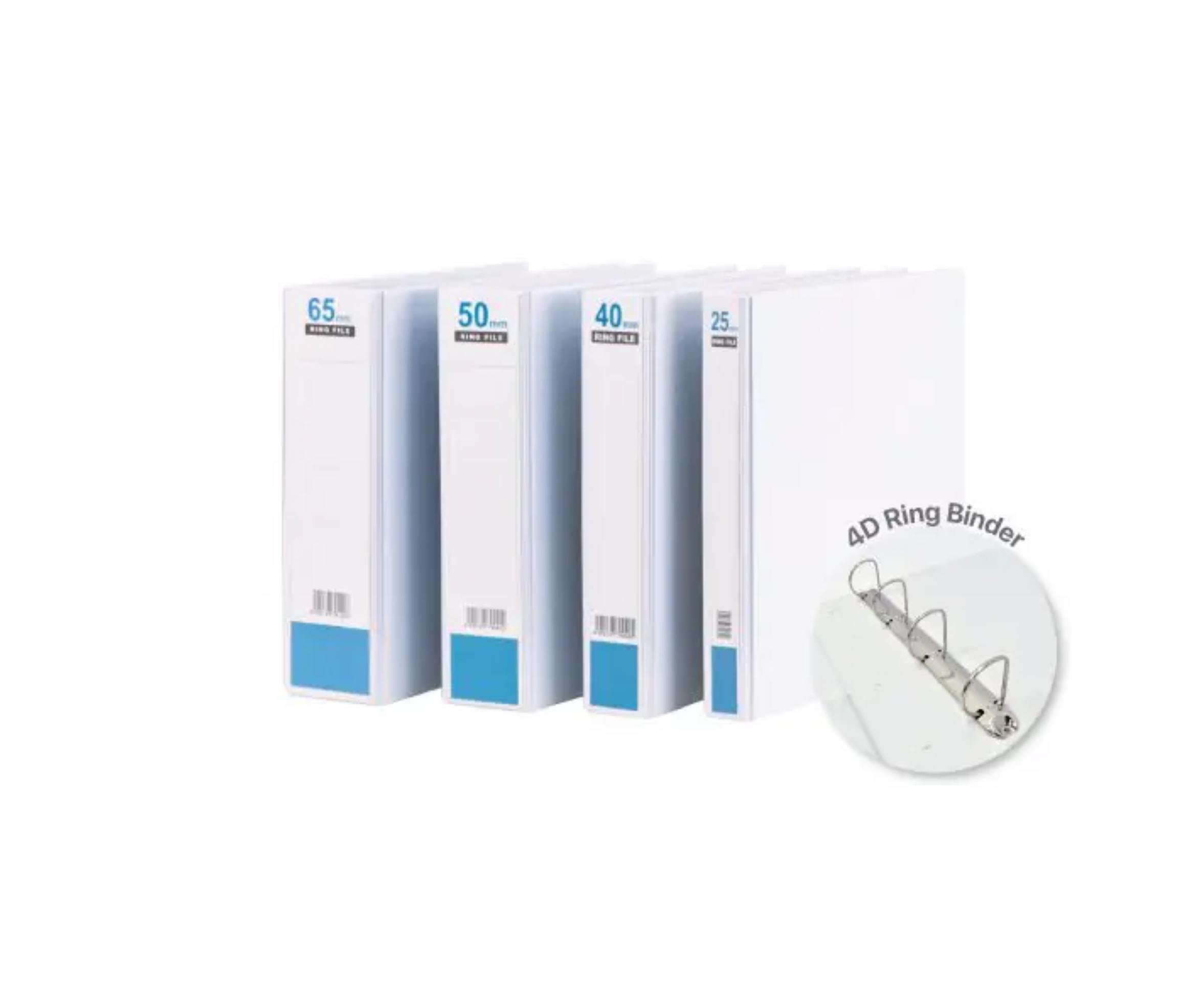 East-File PVC 4D Ring Binder File – White Transparent Cover